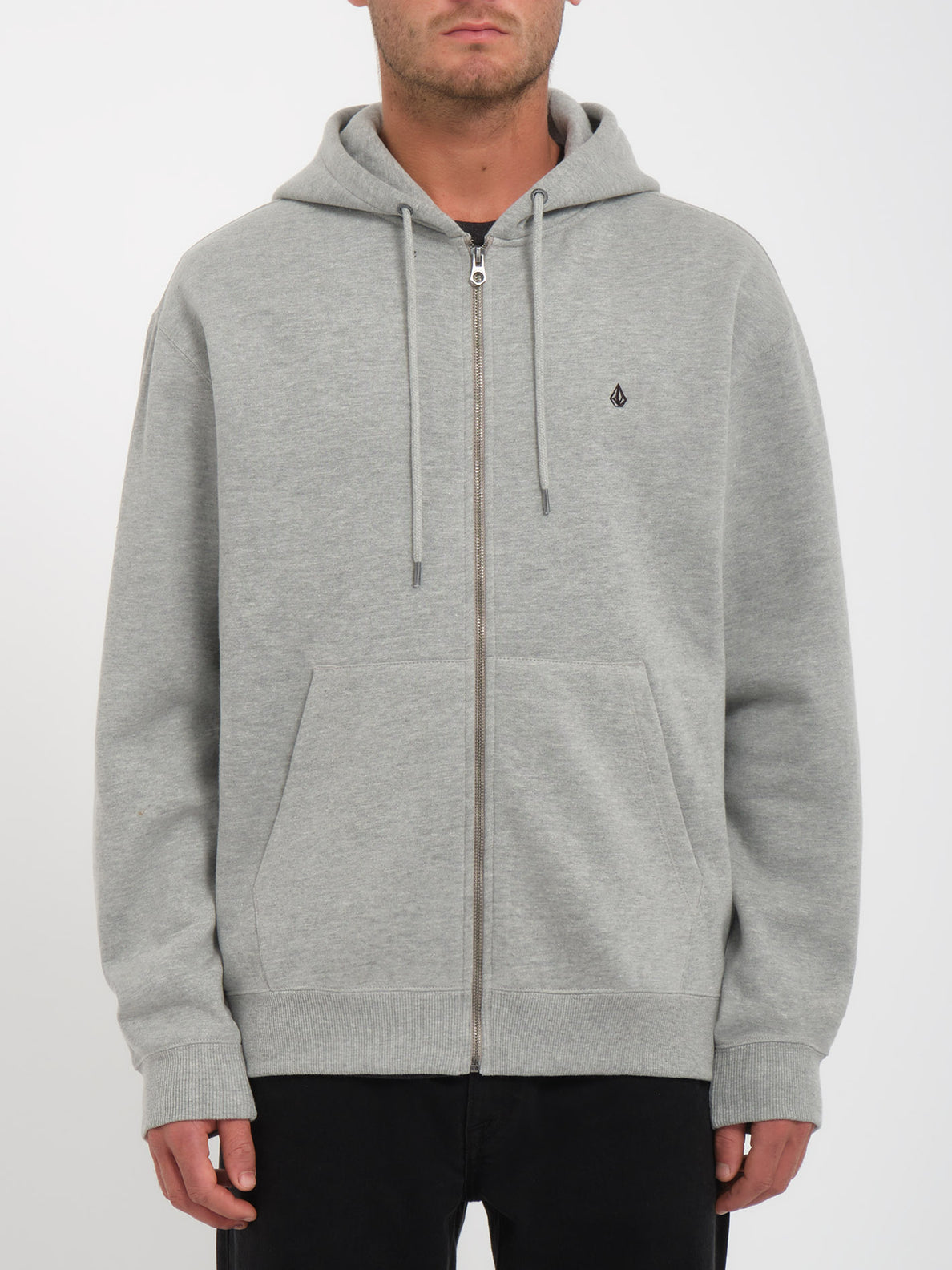 Single Stone Zip Hoodie - HEATHER GREY