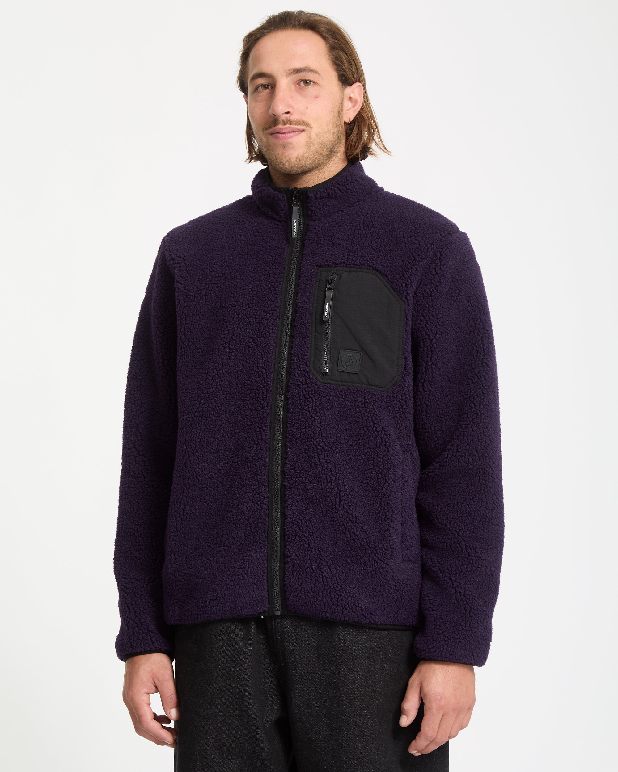 Purple Dark - Sweatshirt Sherpa Zip Fuzzar Muzzer むー - Volcom - Men 語学・辞書・学習参考書