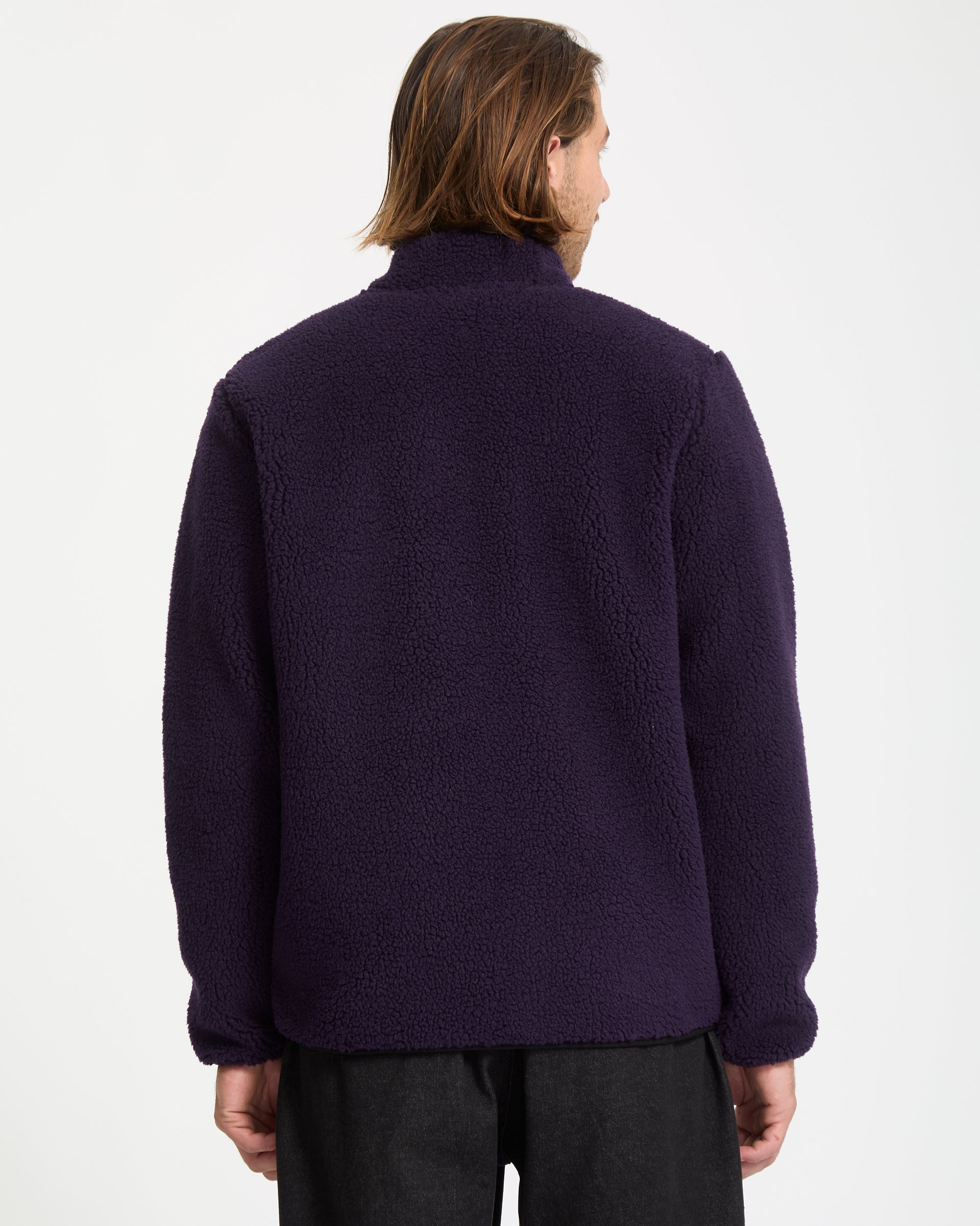 Muzzer Fuzzar Zip Sherpa Sweatshirt - Dark Purple - Men - Volcom