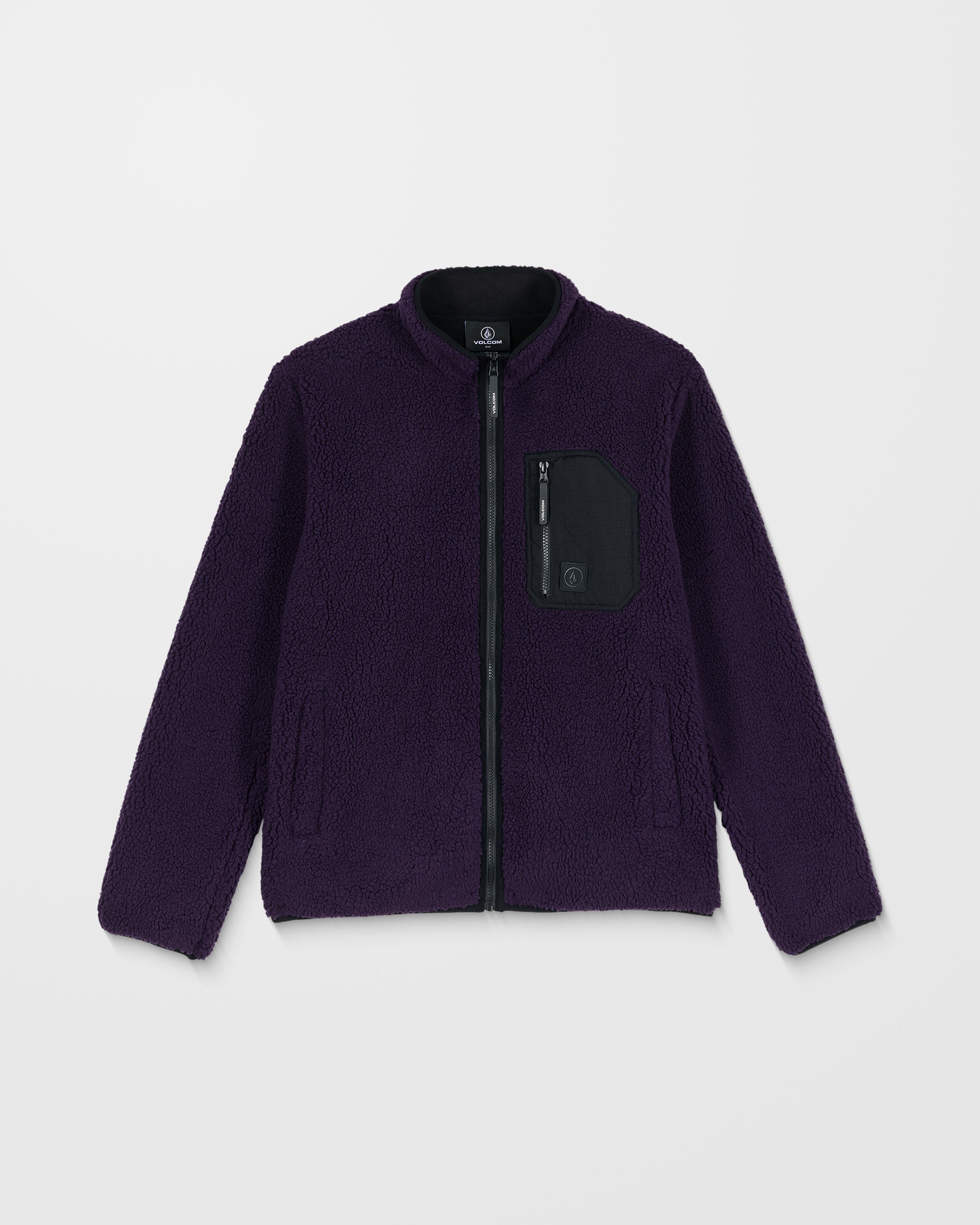 Muzzer Fuzzar Zip Sherpa Sweatshirt - Dark Purple - Men - Volcom
