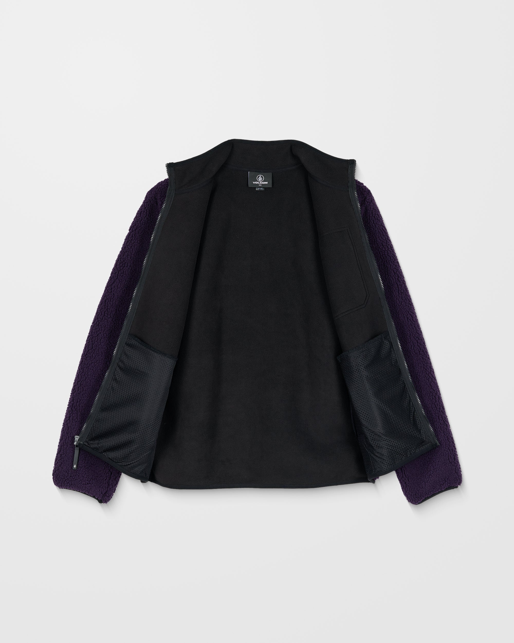 Muzzer Fuzzar Zip Sherpa Sweatshirt - Dark Purple - Men - Volcom