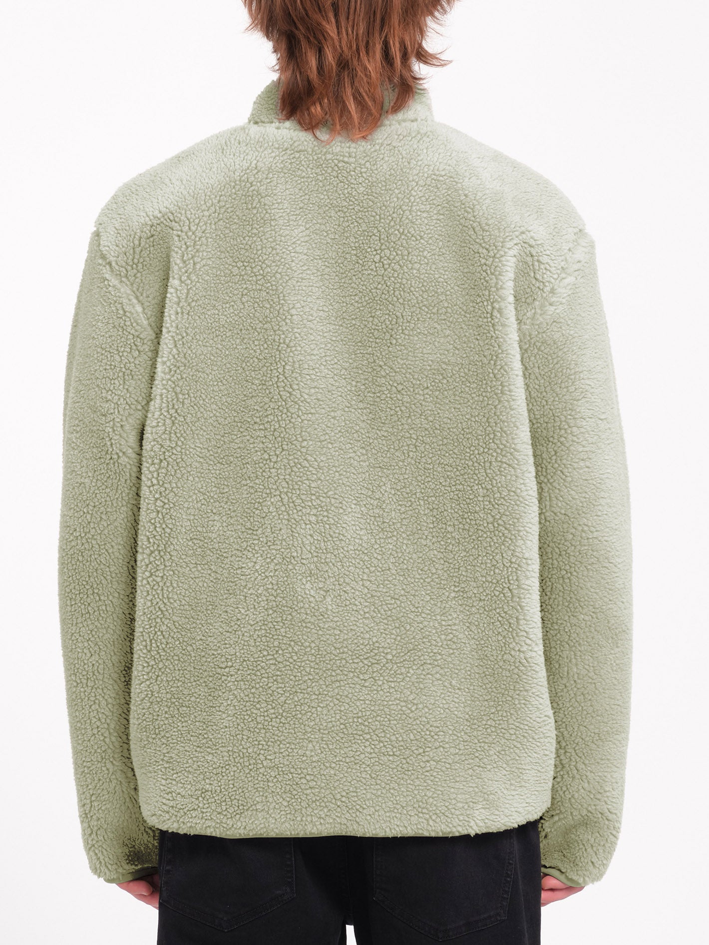 Muzzer Fuzzar Zip Sherpa Sweatshirt - Green Tea - Men - Volcom EU
