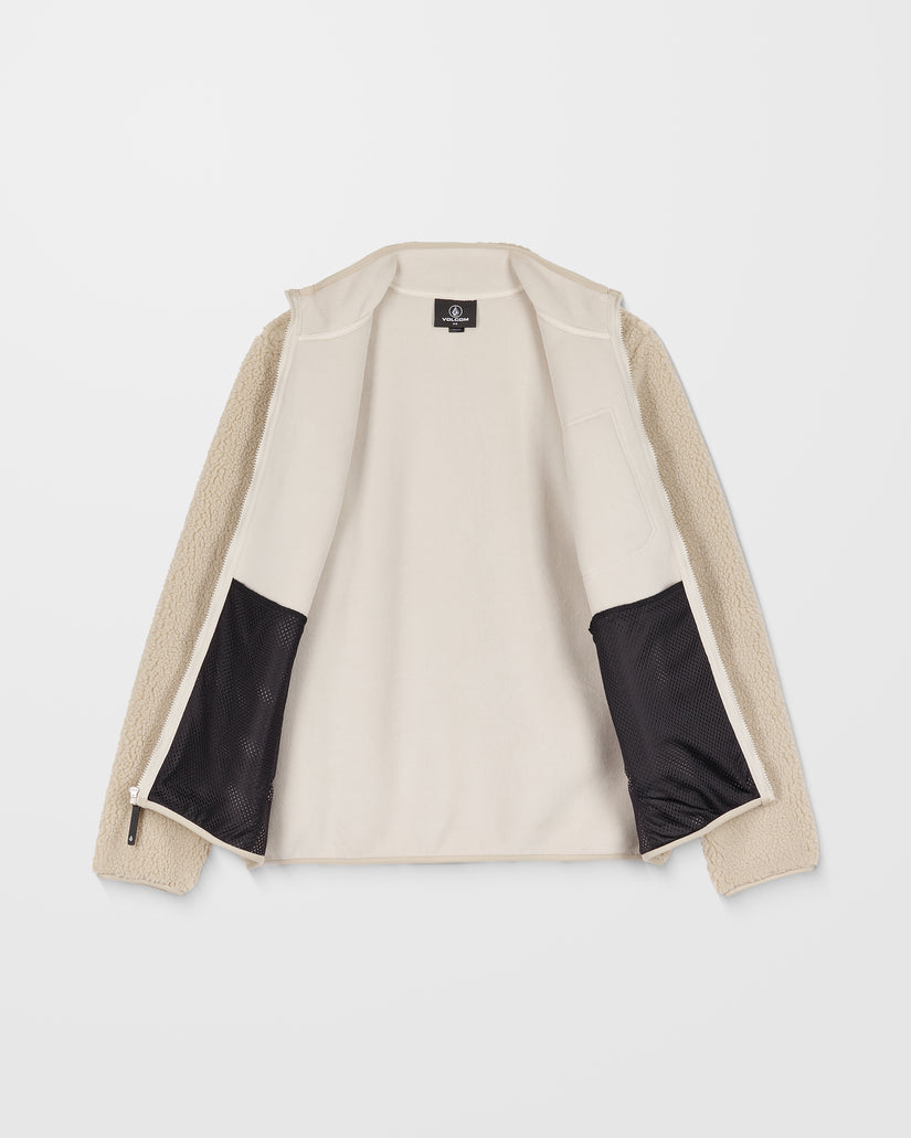 Muzzer Fuzzar Zip Sherpa Sweatshirt - Stone
