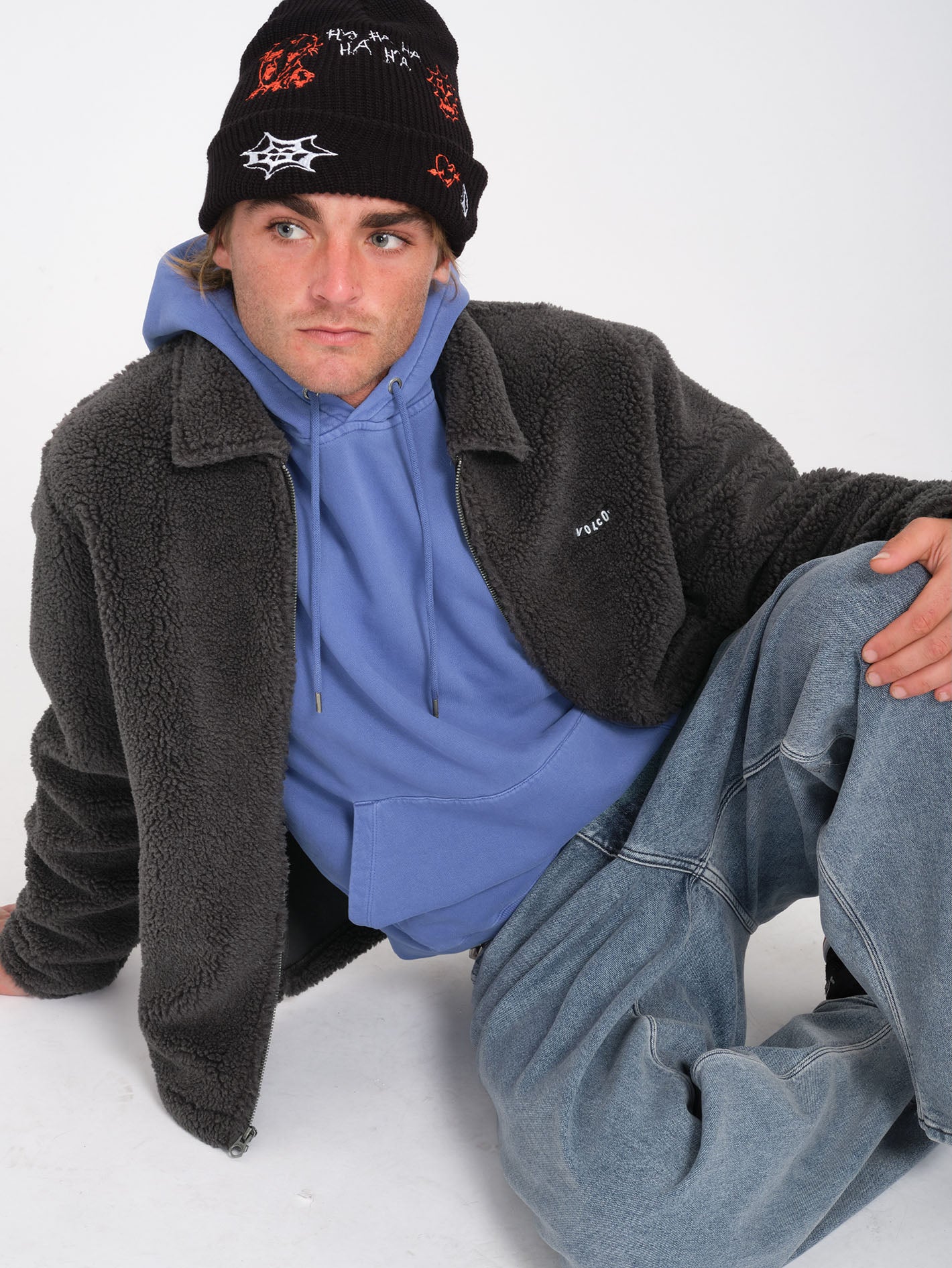 Edwart II Zip Sherpa Jacket - Asphalt Black - Men - Volcom EU Edwart II Zip Sherpa Jacket - Asphalt Black - Men - Volcom EU