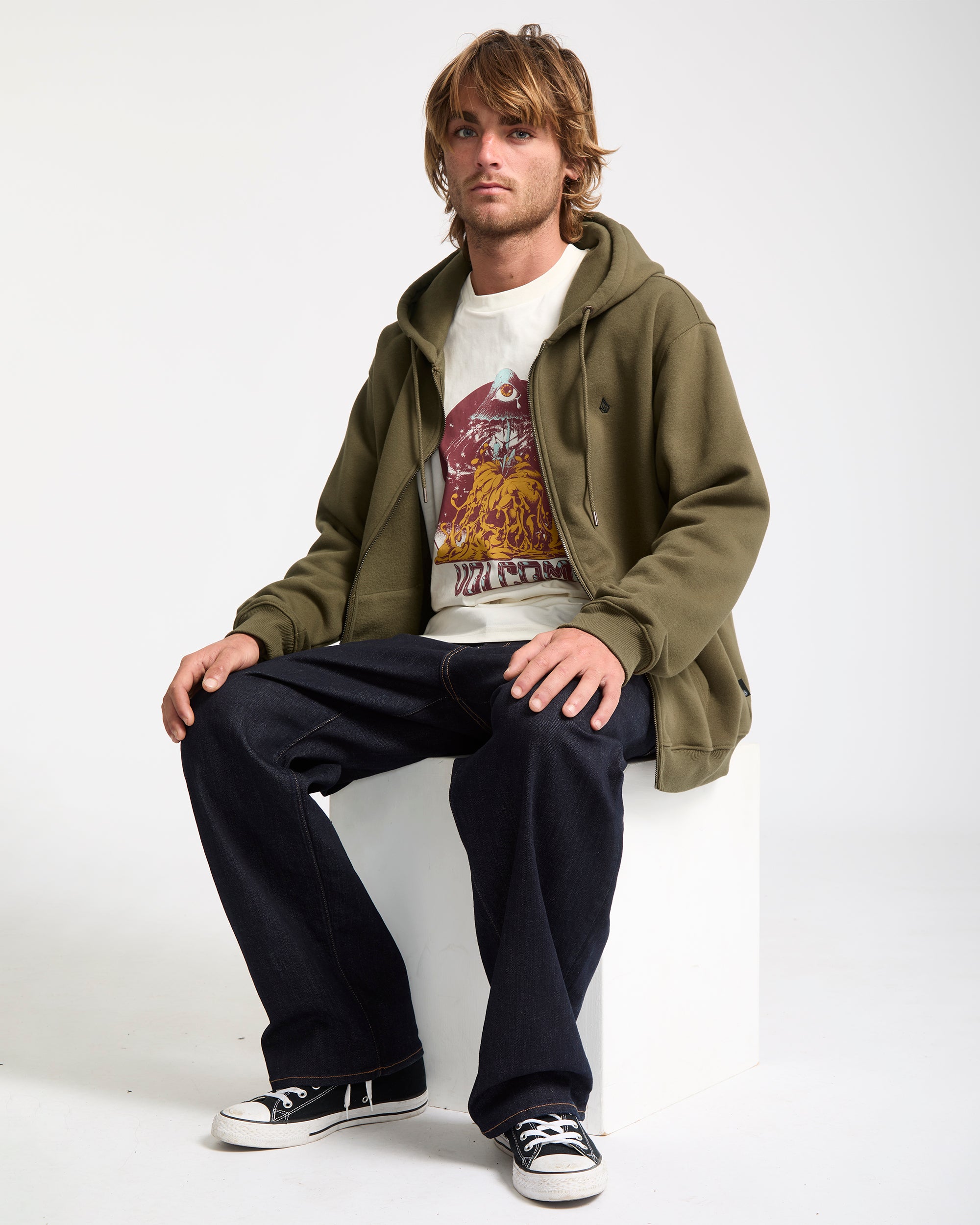Single Stone Zip Hoodie - Sage Leaf - Men - Volcom EU
