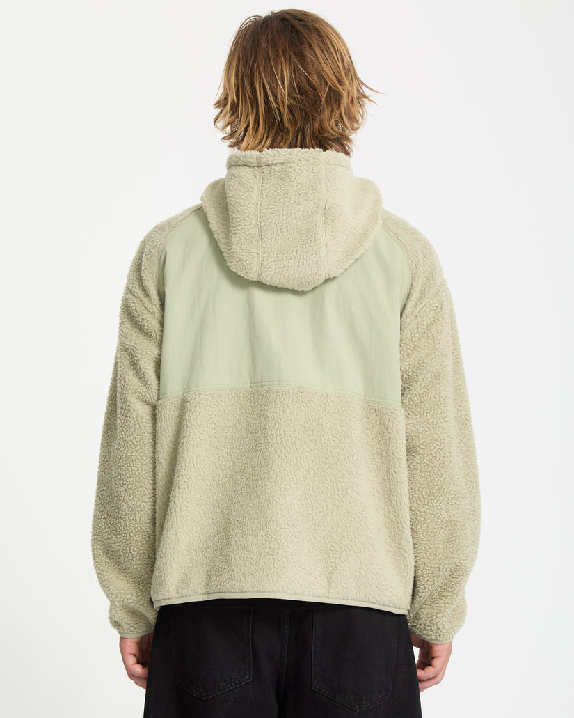 Nomaa Sherpa Zip Sherpa Hoodie - Green Tea