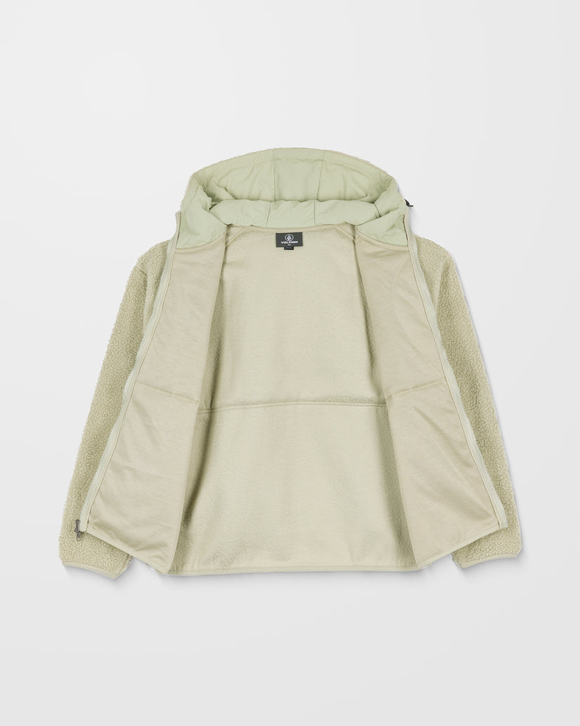 Nomaa Sherpa Zip Sherpa Hoodie - Green Tea