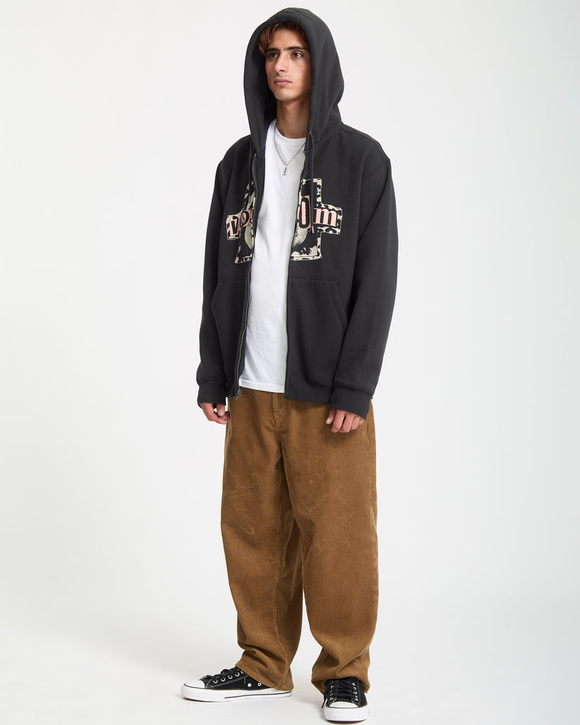 Stick Stoner Zip Hoodie - Antique Black
