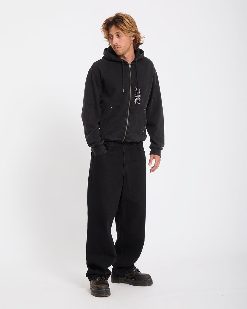 Studder Zip Hoodie - Black