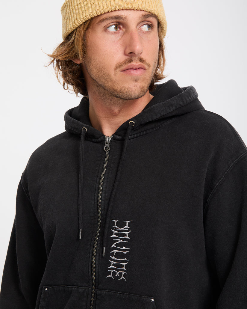 Studder Zip Hoodie - Black