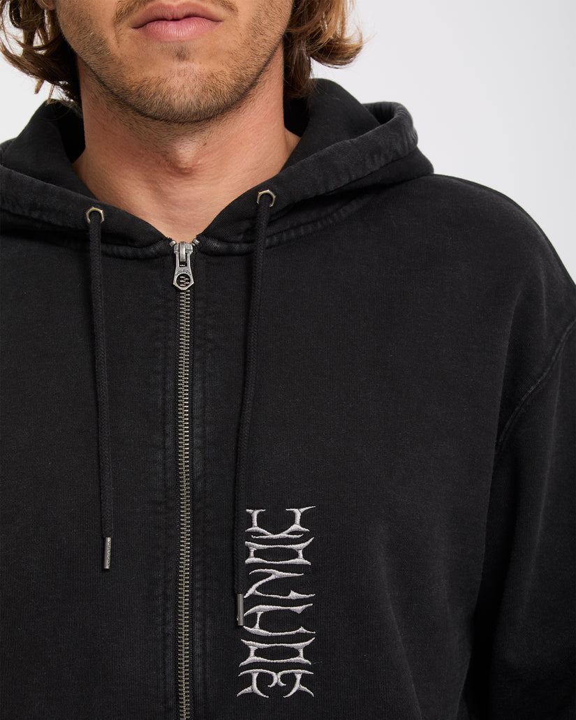 Studder Zip Hoodie - Black