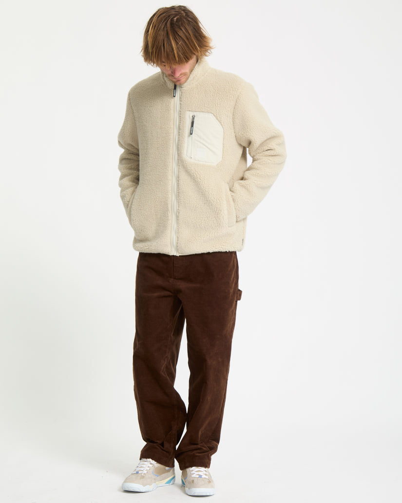 Muzzer Fuzzar Zip Sherpa Sweatshirt - Stone