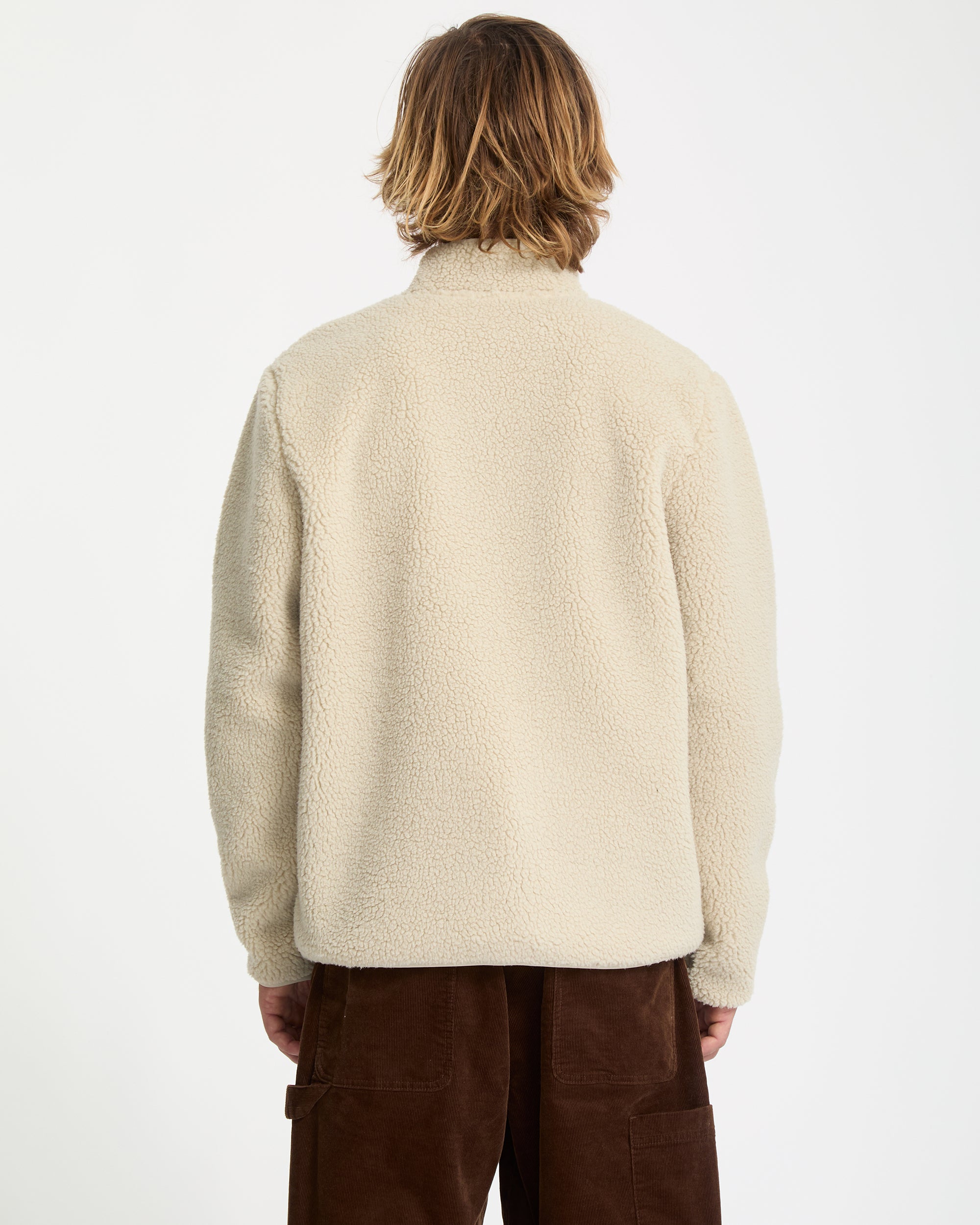 Muzzer Fuzzar Zip Sherpa Sweatshirt - Stone - Men - Volcom EU