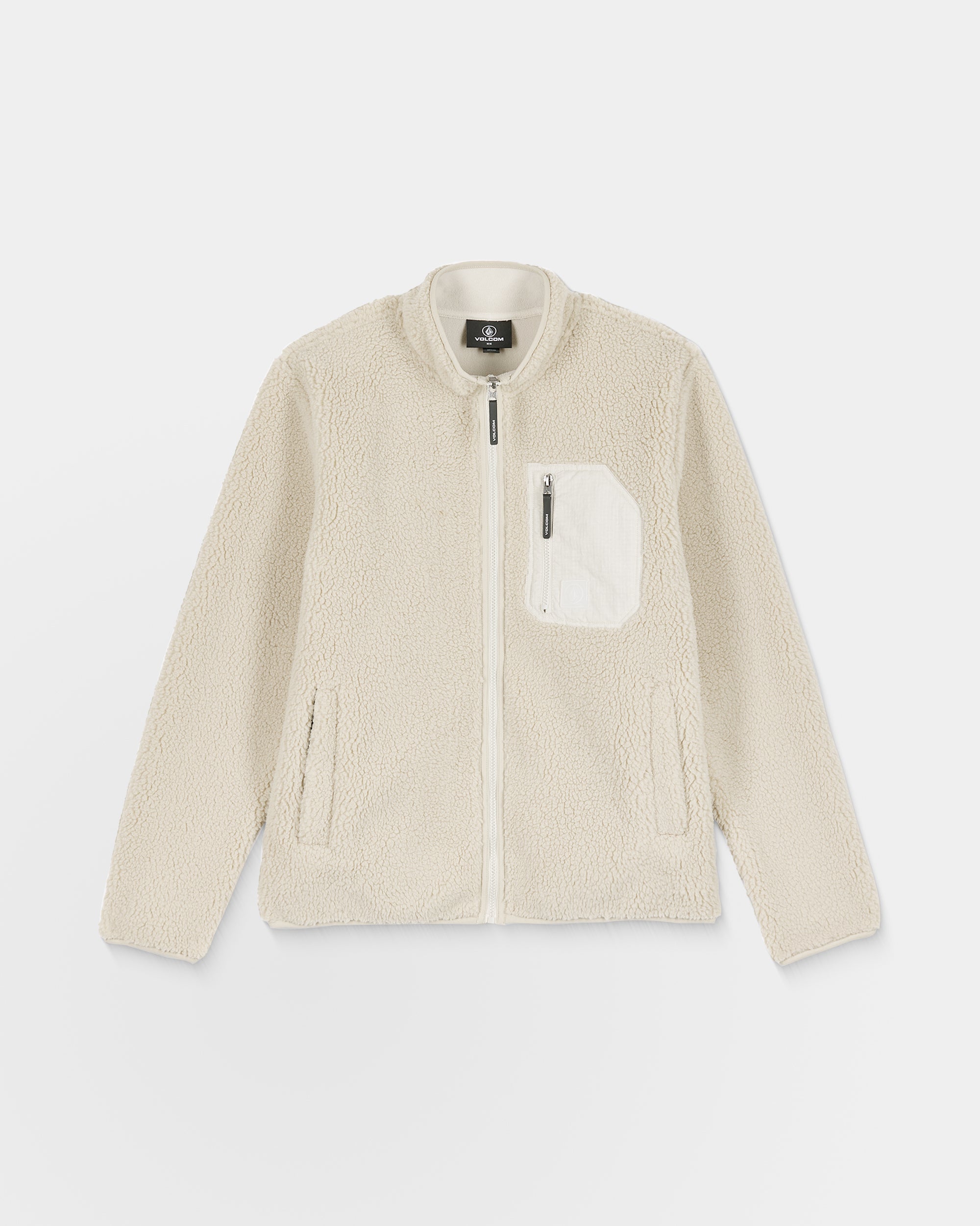 Muzzer Fuzzar Zip Sherpa Sweatshirt - Stone - Men - Volcom EU