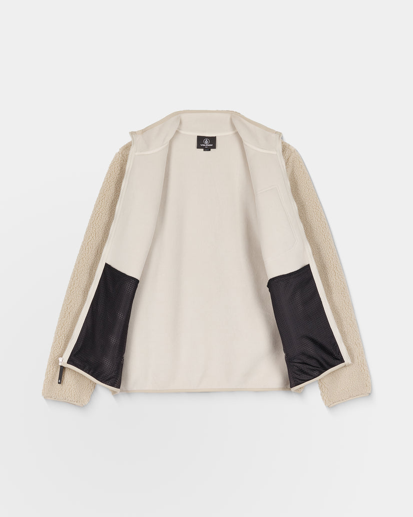Muzzer Fuzzar Zip Sherpa Sweatshirt - Stone