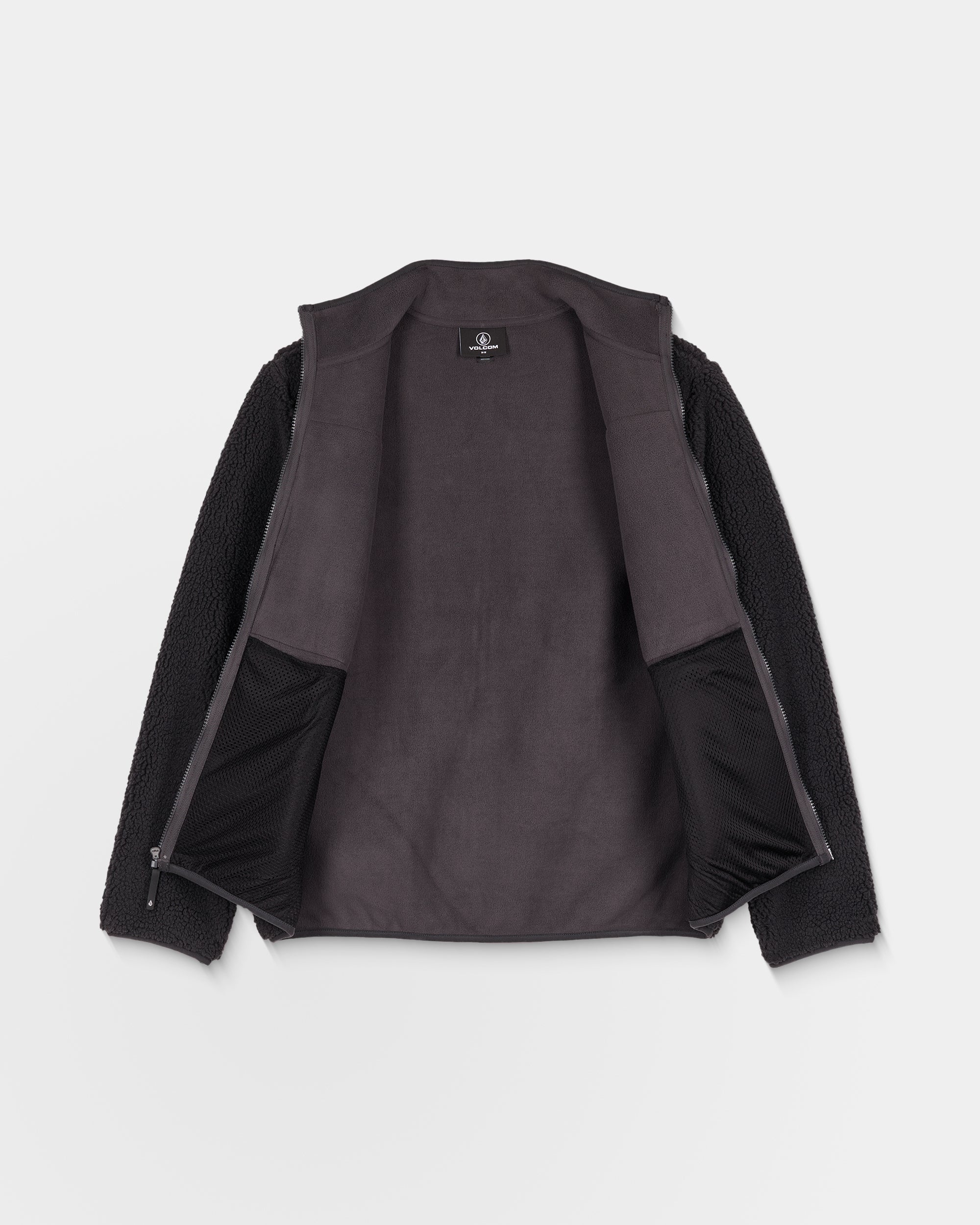 Storm Stone Zip Sherpa Jacket - Asphalt Black - Men - Volcom EU