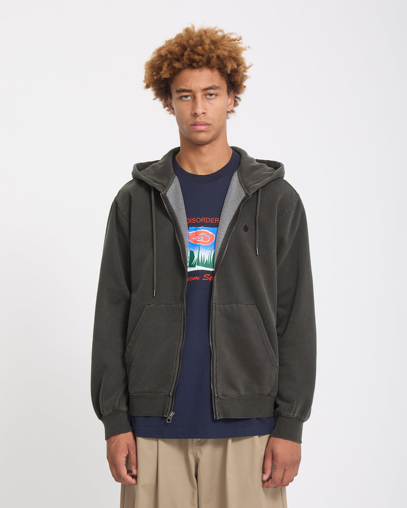 Single Stone Zip Sweatshirt - Rinsed Black