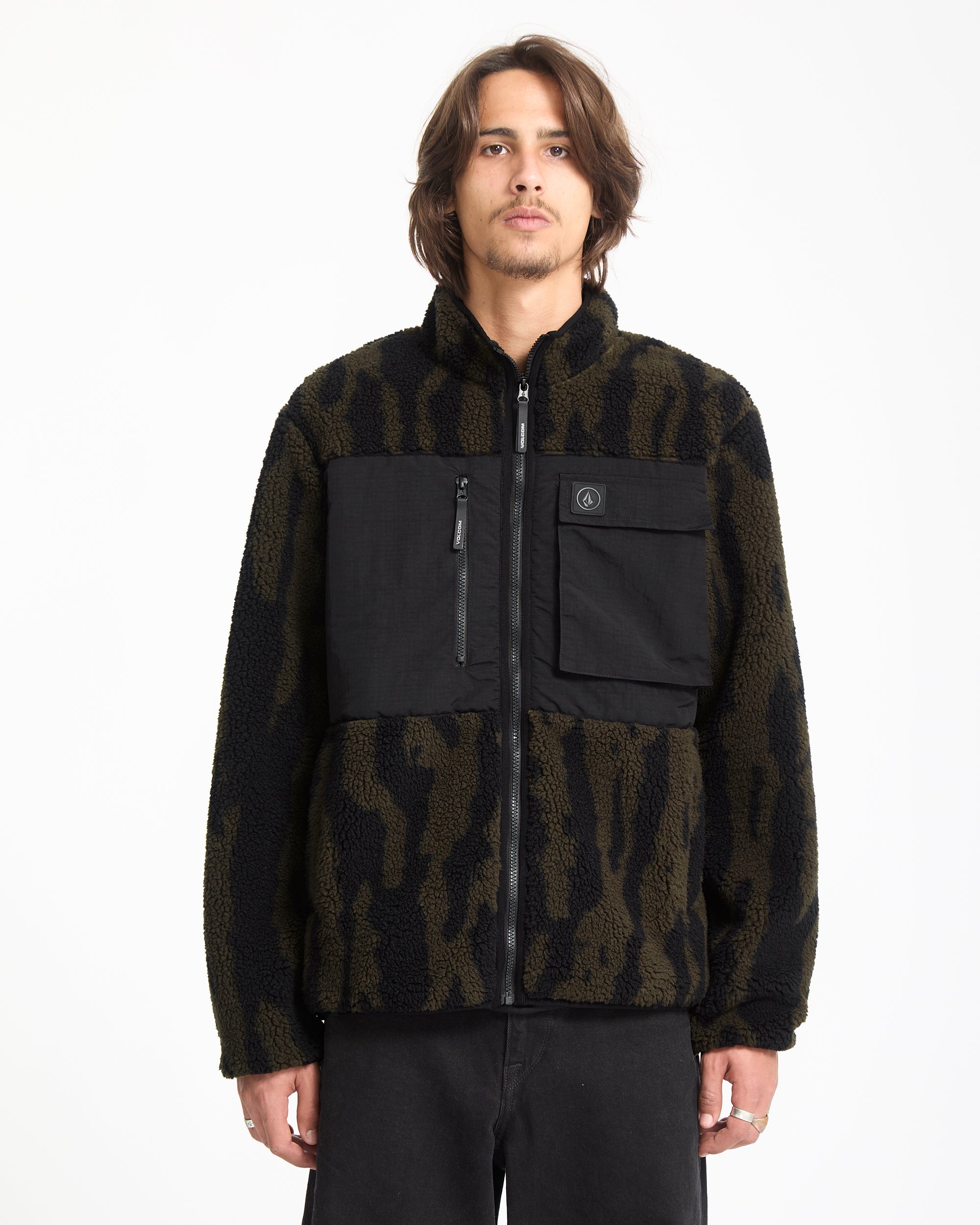 Storm Stone Zip Sweatshirt - Rinsed Black - Men - Volcom EU