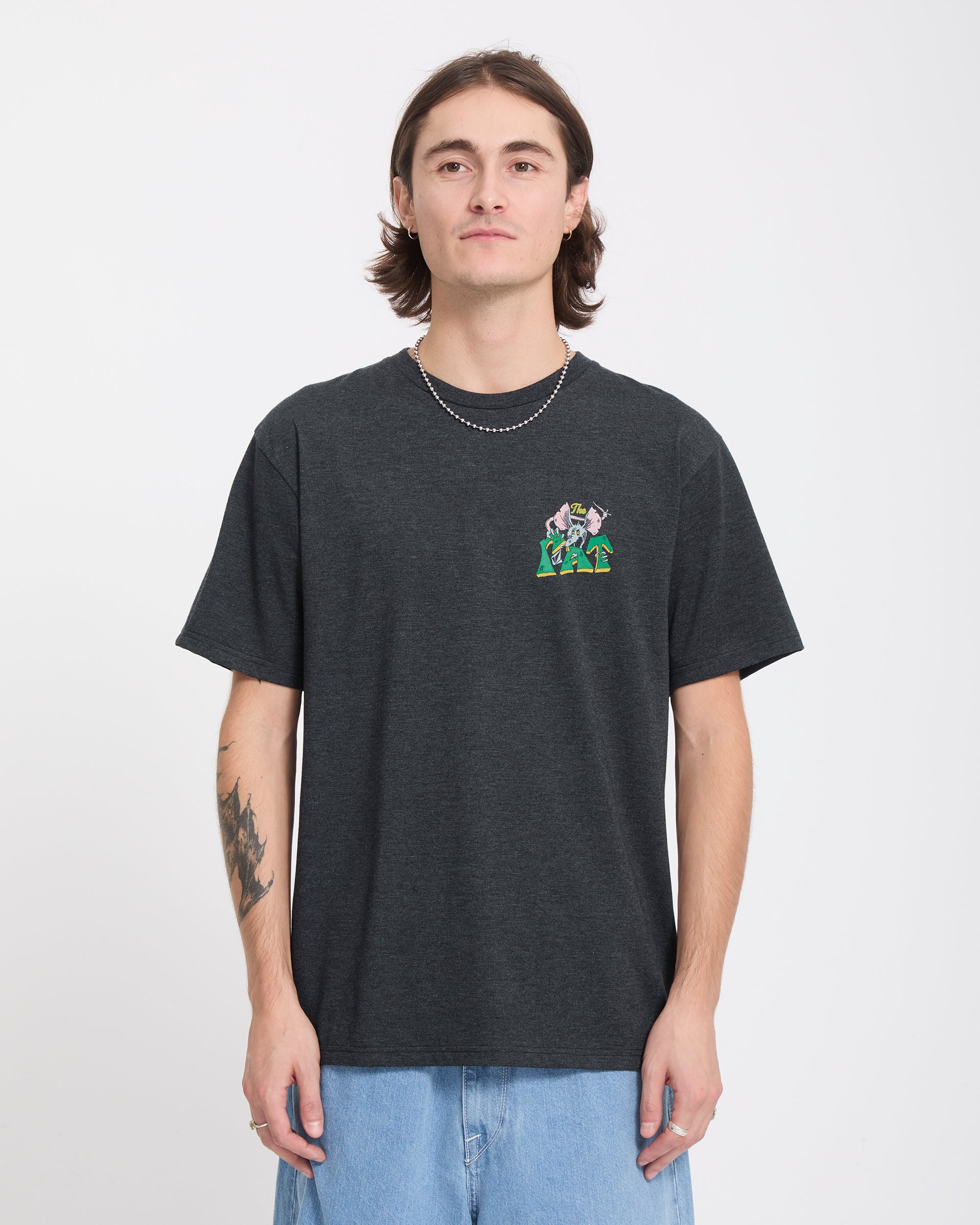 Tipsy Rat T-Shirt - Heather Black - Men - Volcom EU – Volcom Europe