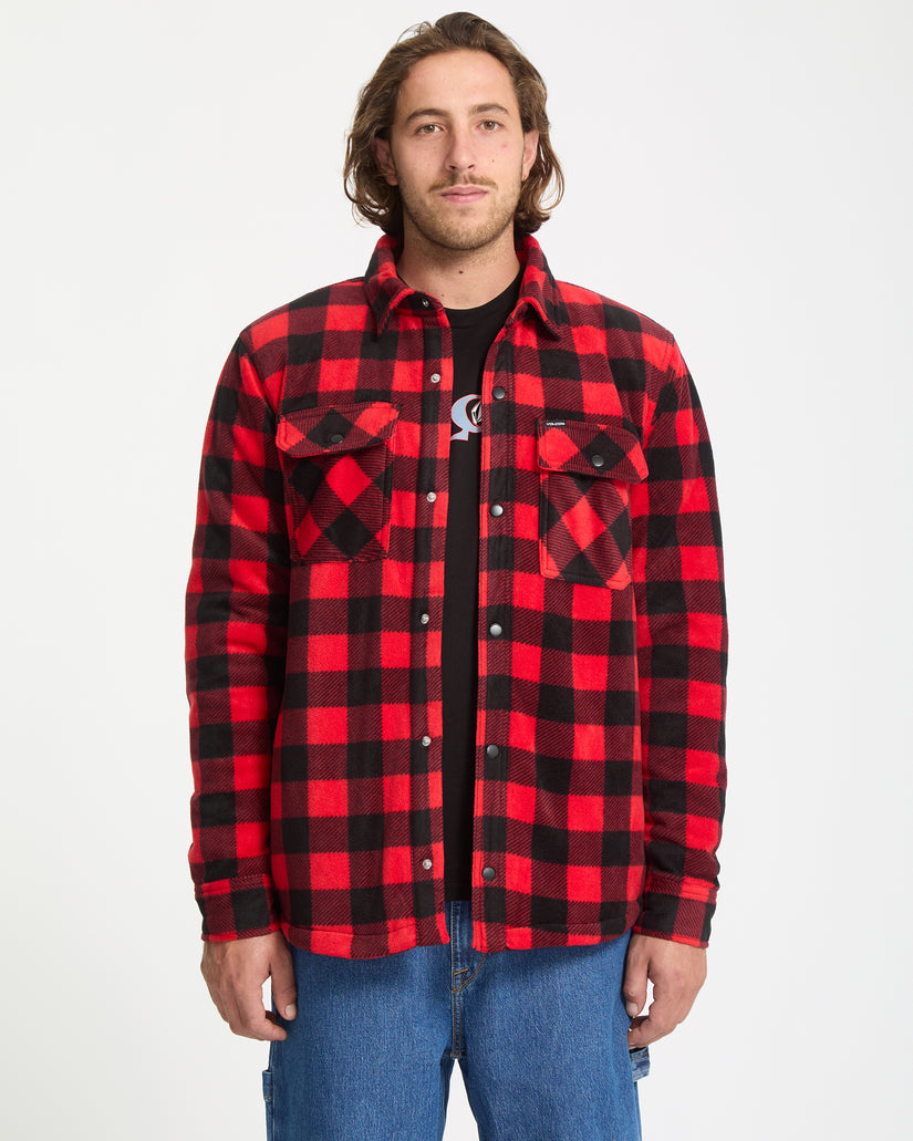 Bowered Fleece Over-Shirt - Lifeguard Red