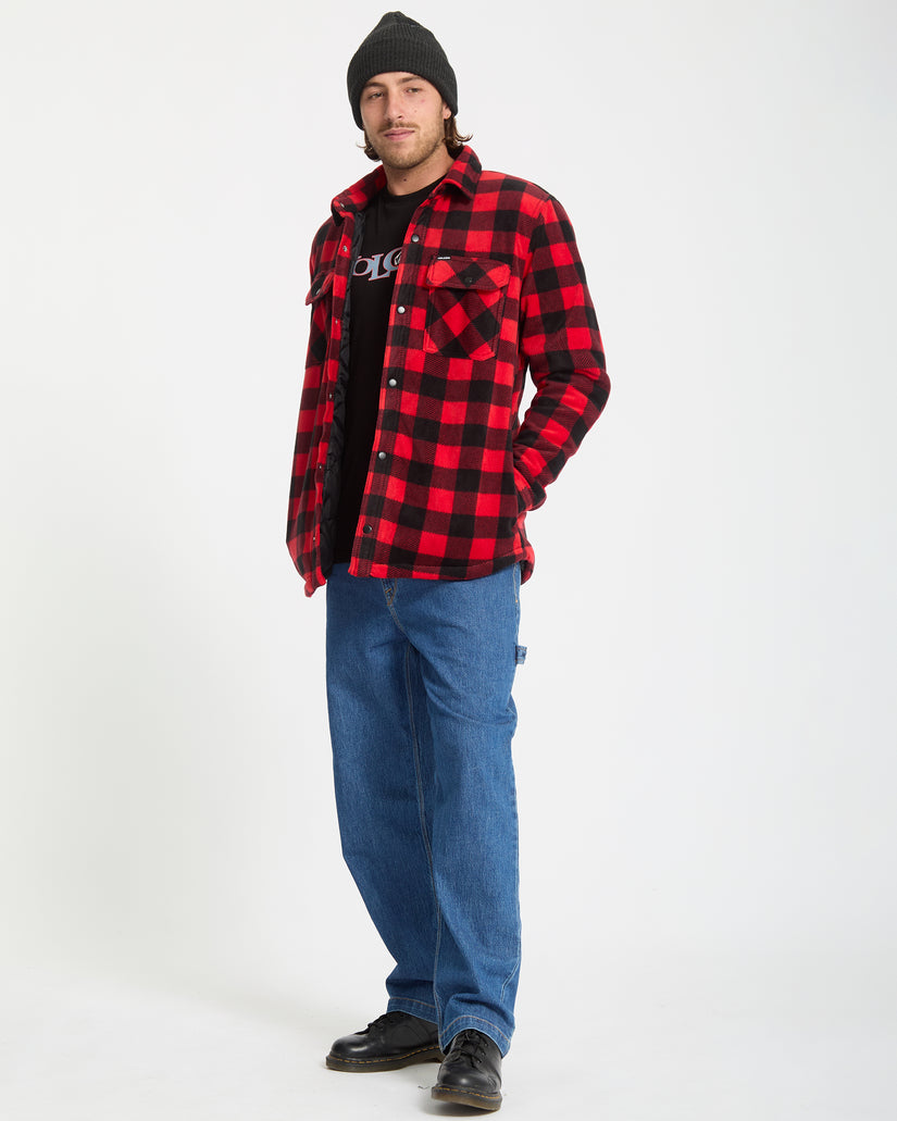 Bowered Fleece Over-Shirt - Lifeguard Red