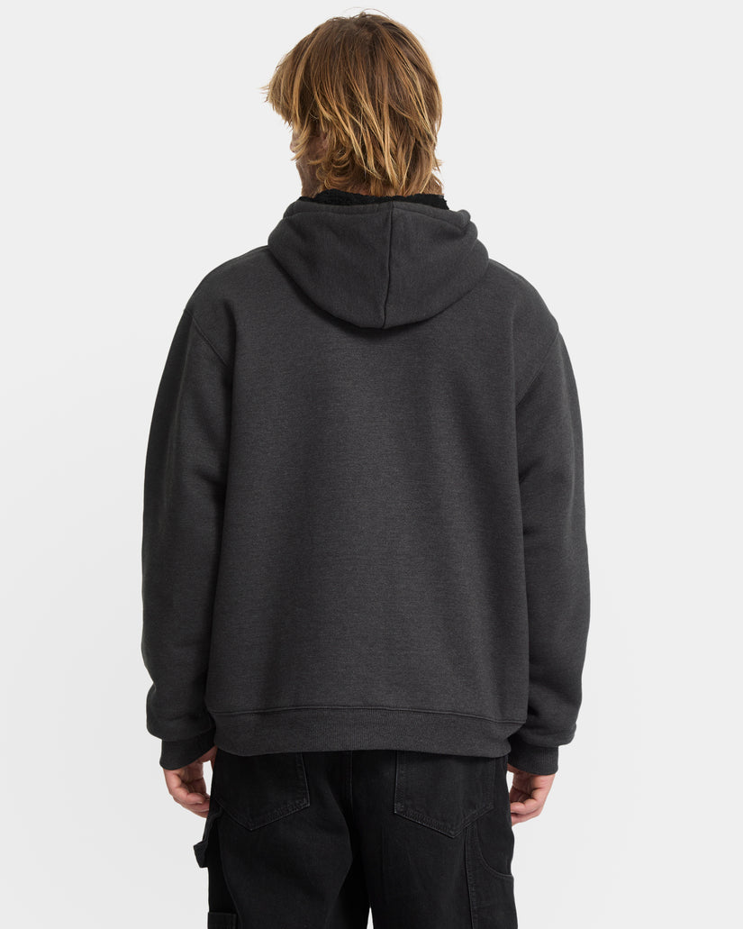 Single Stone Lined Zip Hoodie - Heather Black