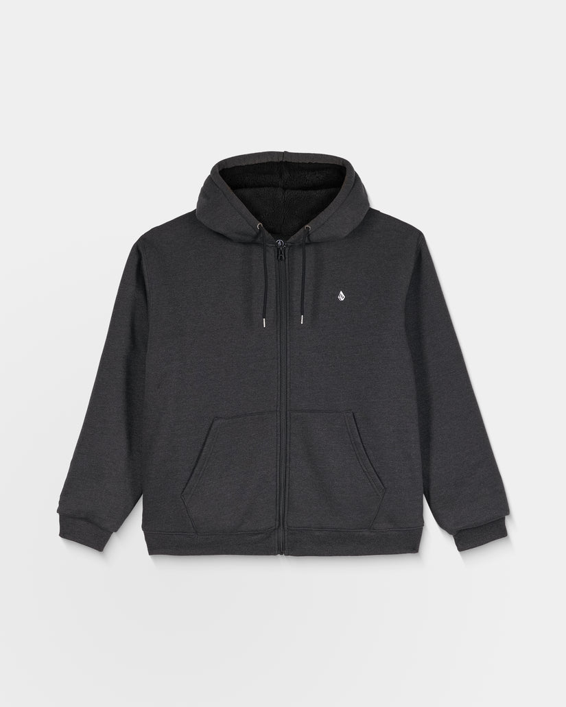 Single Stone Lined Zip Hoodie - Heather Black