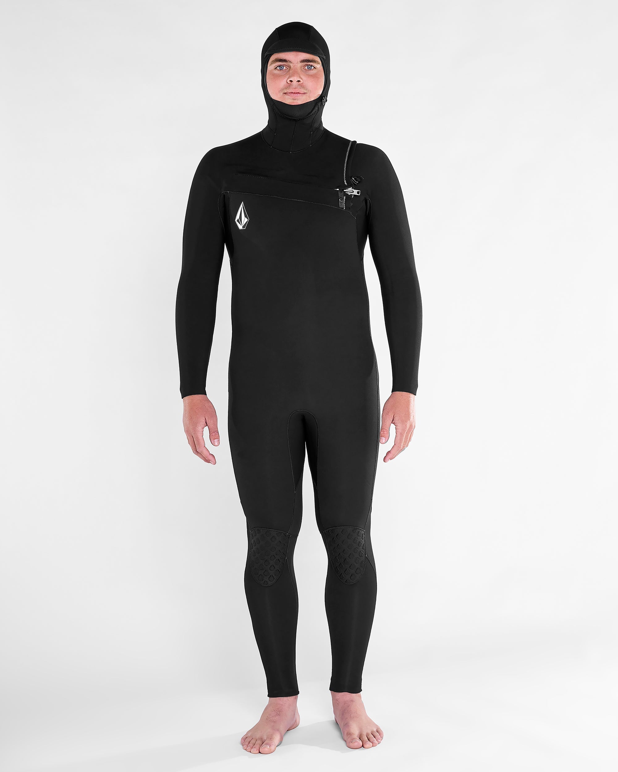 Modulator 4/3Mm Hooded Chest Zip Wetsuit - Black - Men - Volcom EU