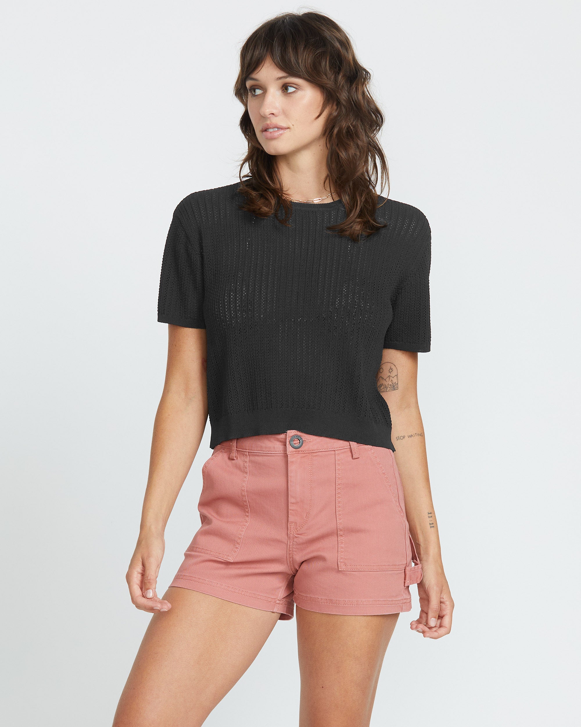Meshy Beach T-shirt - BLACK