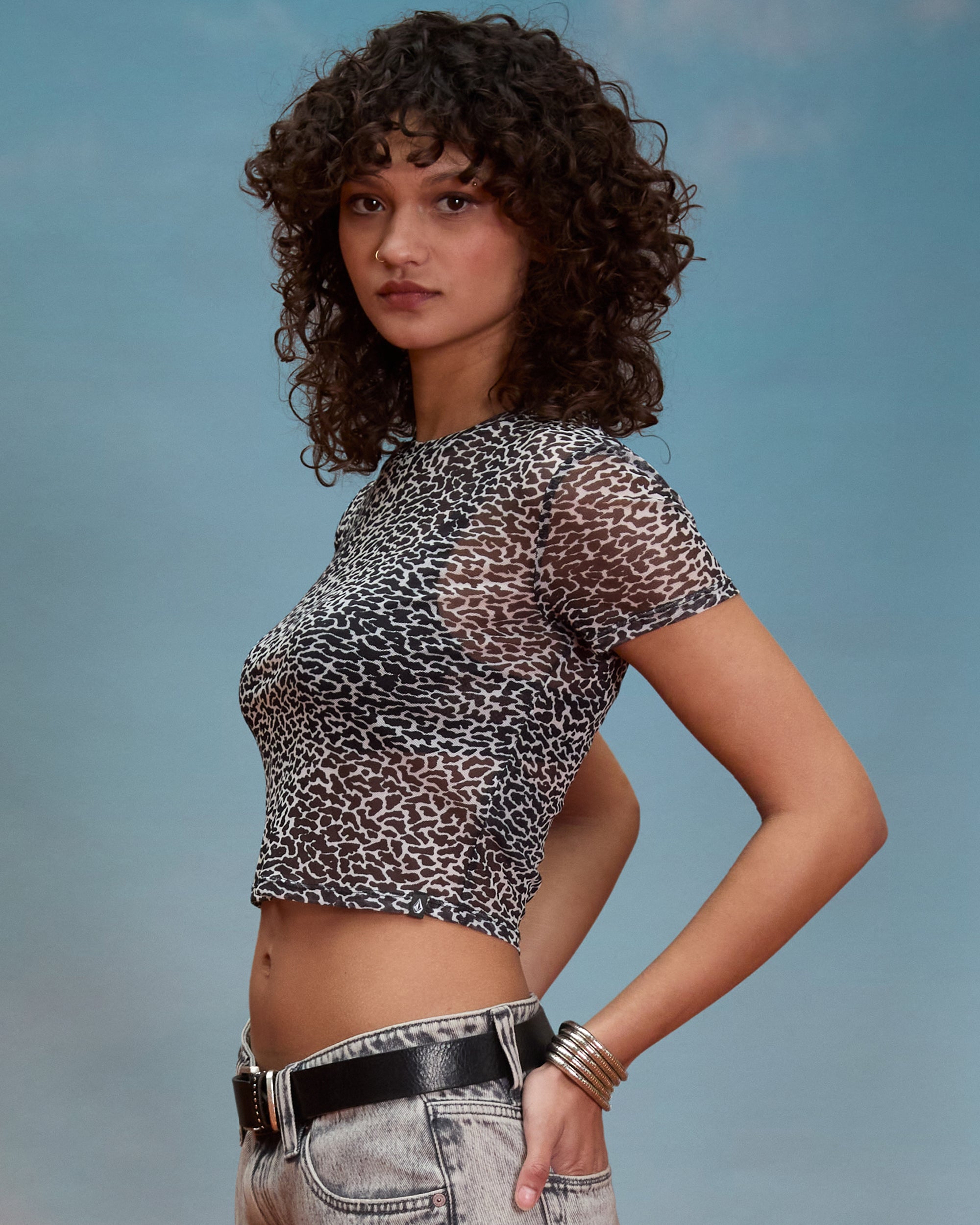 Rawly Knit Mesh Top - Black White - Women - Volcom EU – Volcom Europe