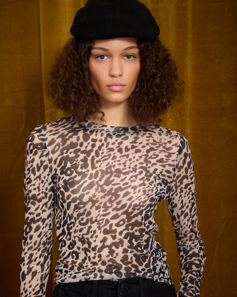 Tigardi Mesh Top - Animal Print