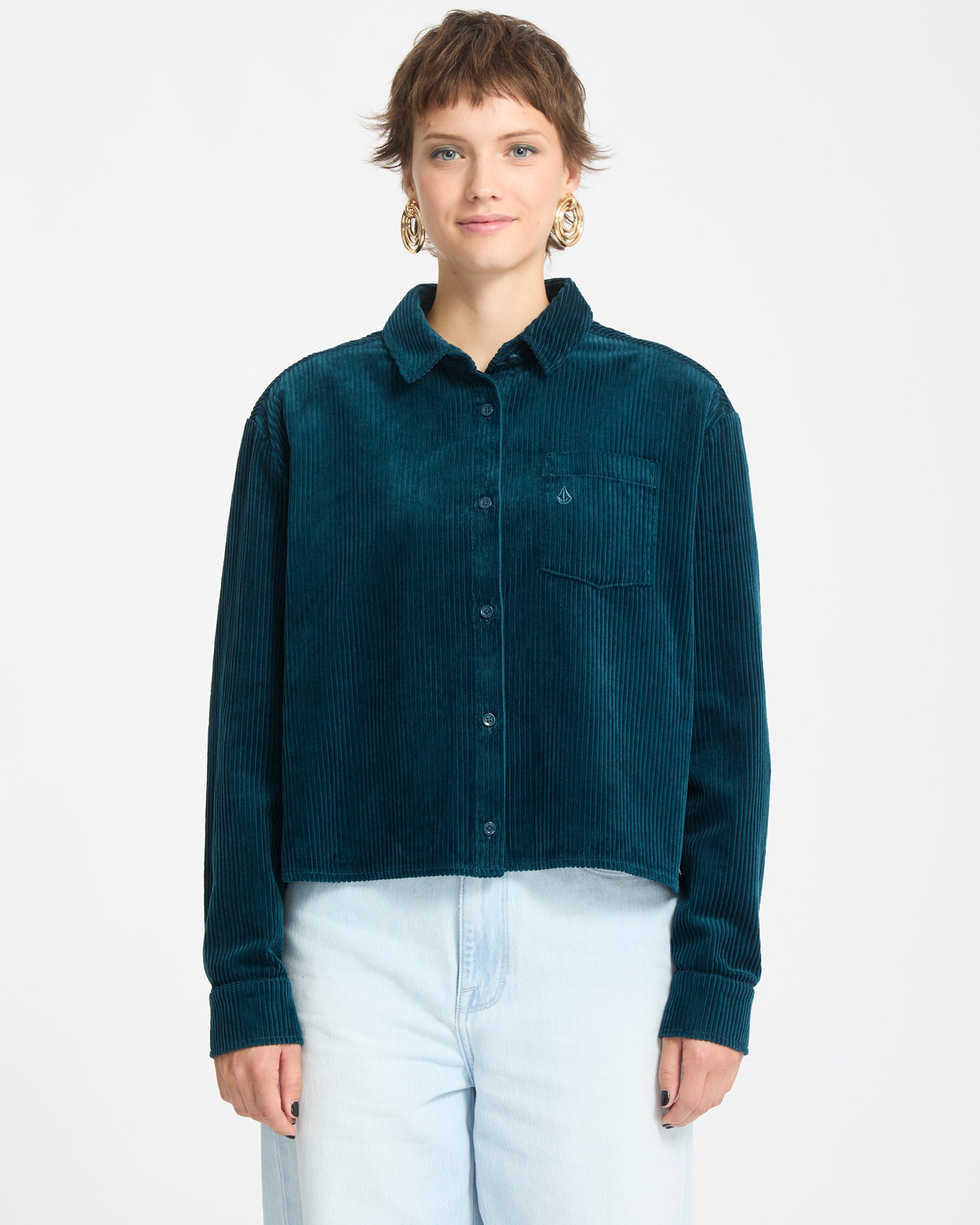 Weellow Corduroy Shirt - Emerald Green - Women - Volcom EU