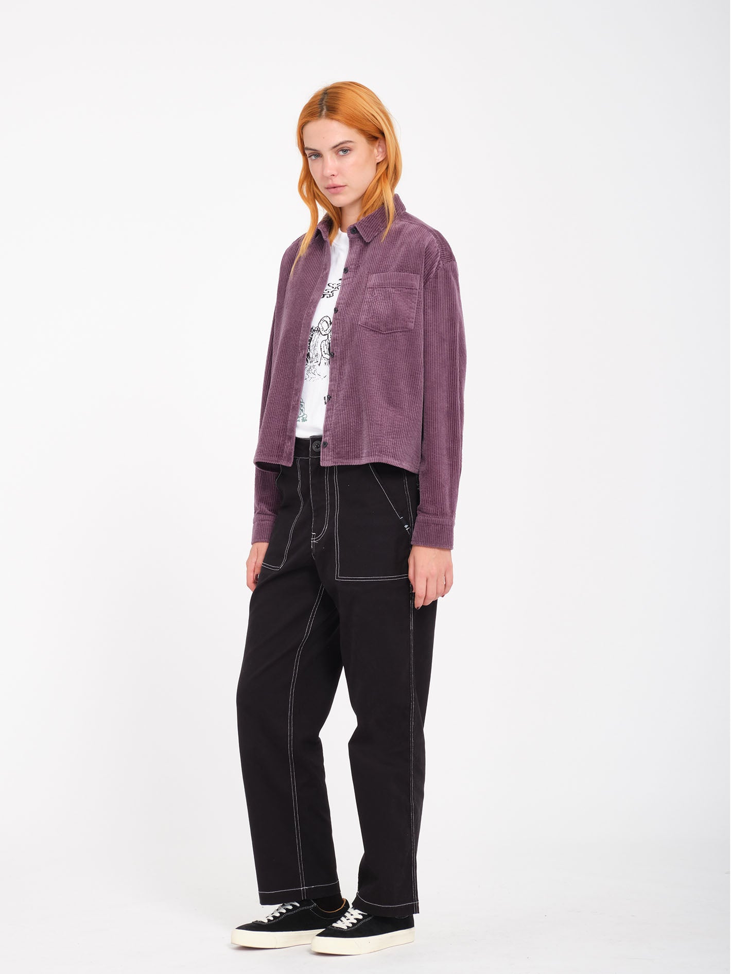 Weellow Corduroy Shirt - Vintage Violet - Women - Volcom Europe Weellow Corduroy Shirt - Vintage Violet - Women - Volcom Europe