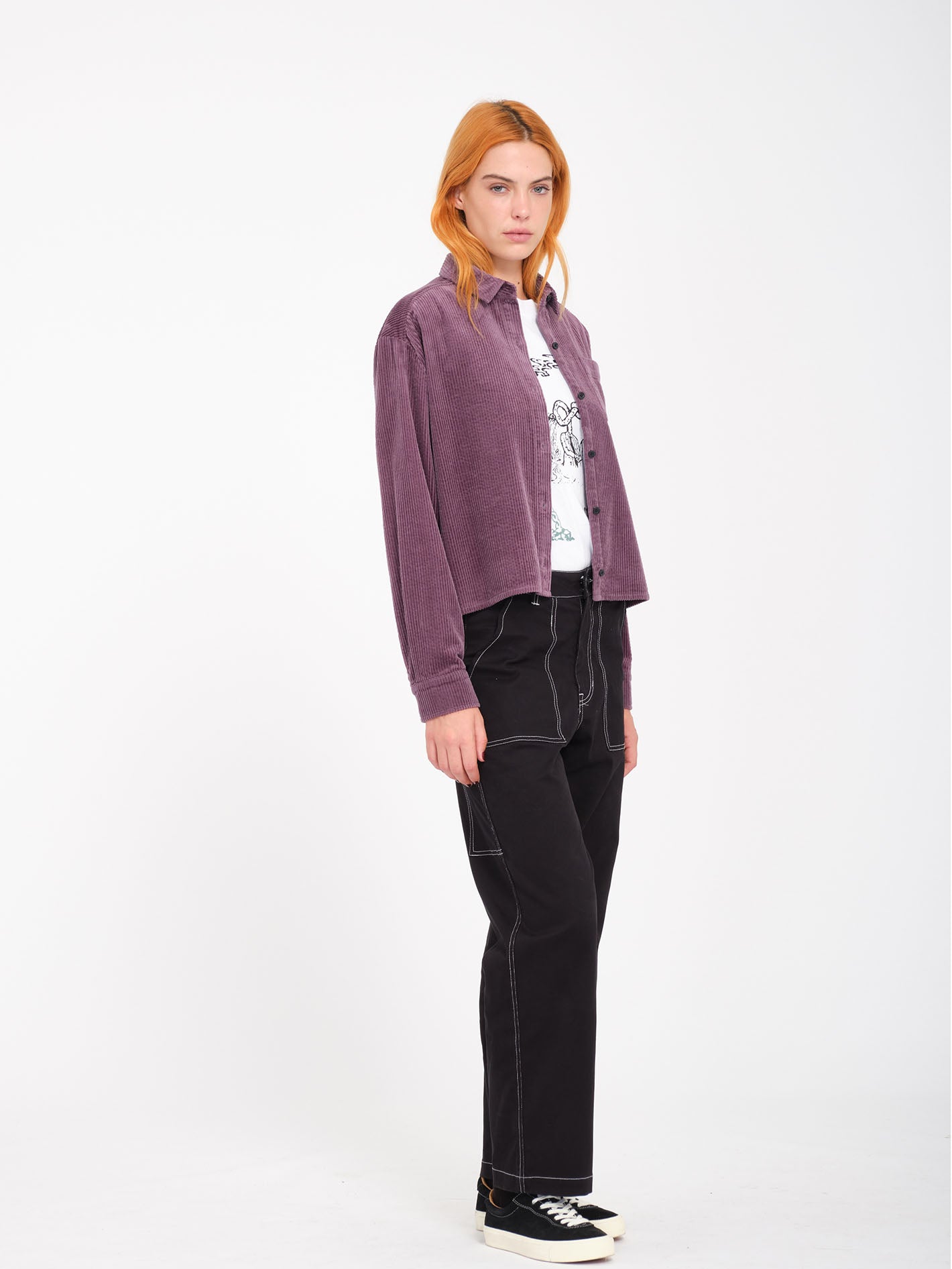 Weellow Corduroy Shirt - Vintage Violet - Women - Volcom Europe