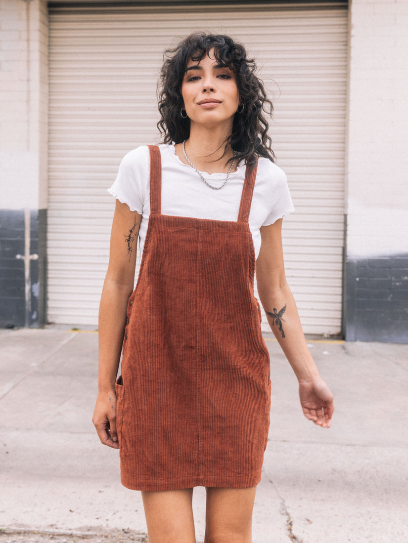 Power Chord Dress - Chestnut Brown - Women - Volcom EU Volcom Europe Power Chord Dress - Chestnut Brown - Women - Volcom EU Volcom Europe