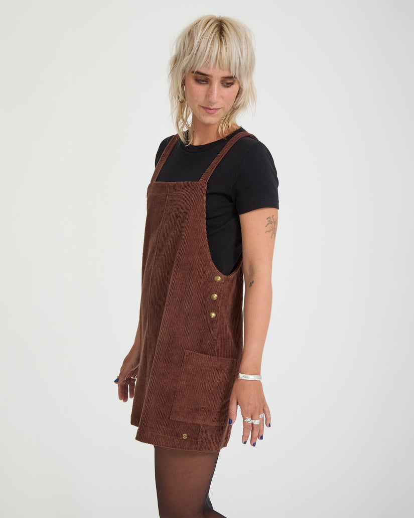 Power Corduroy Dress - Tobacco Brown