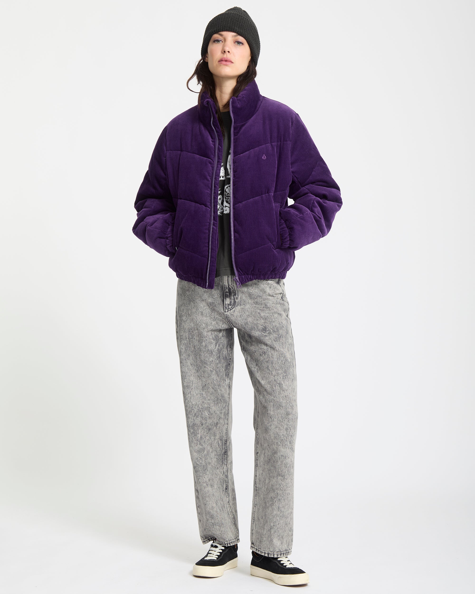 Cord'N Stone Puff Jacket - Acai - Women - Volcom EU – Volcom Europe
