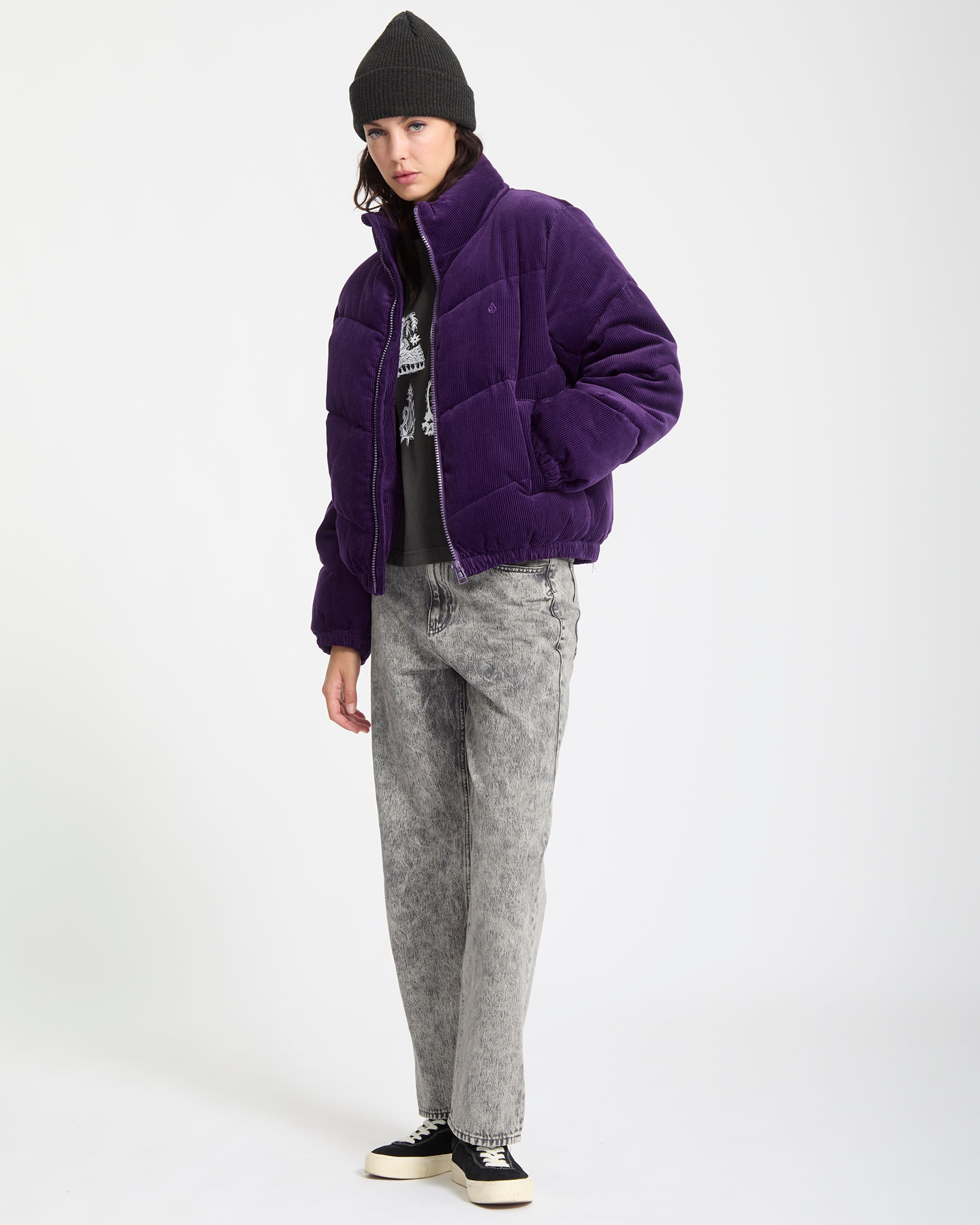 充　ダークコア アウター Cord'N Stone Puff Jacket - Acai - Women - Volcom EU – Volcom Europe
