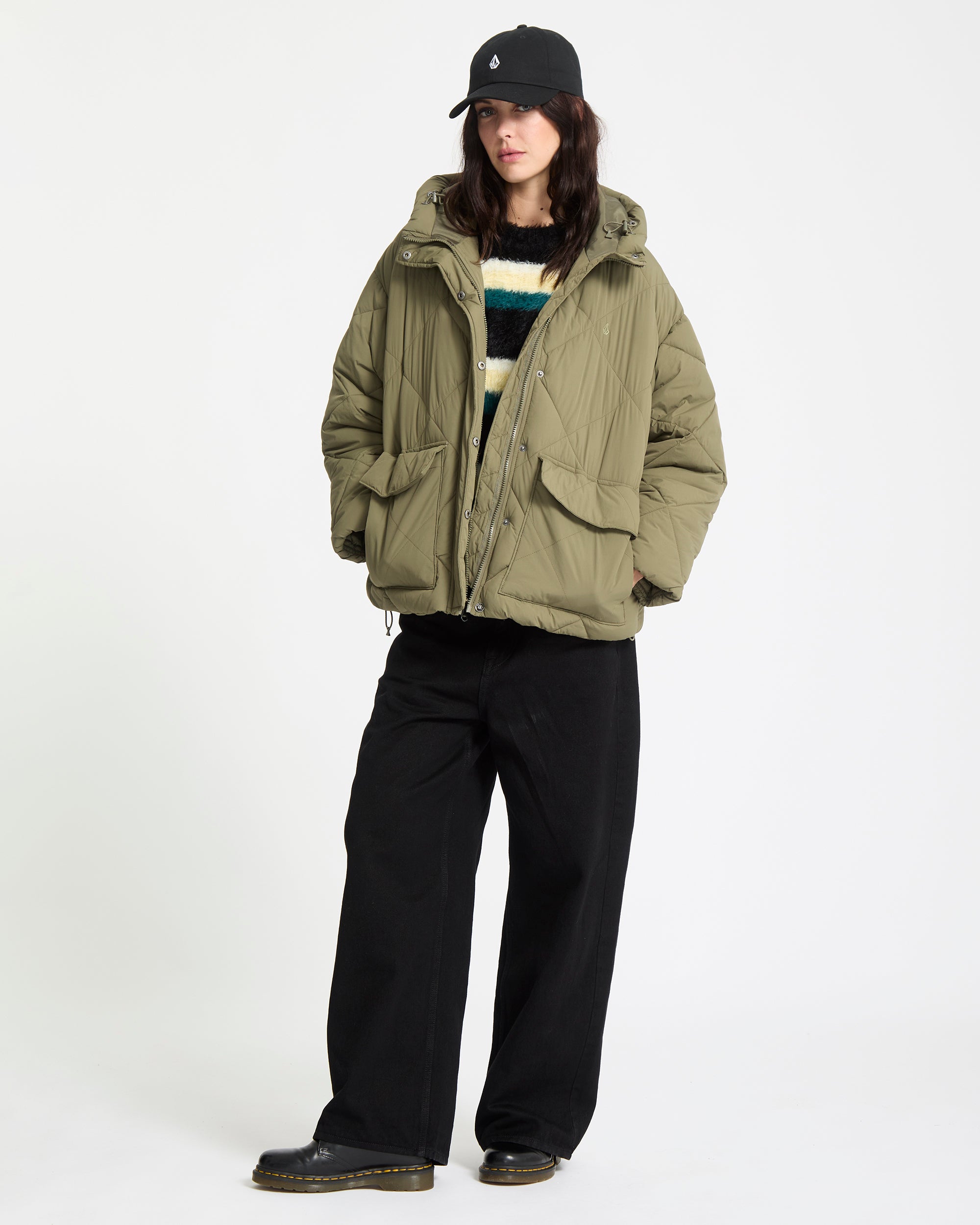 Out Of Boxy Puff Jacket - Wintermoss - Women - Volcom EU – Volcom