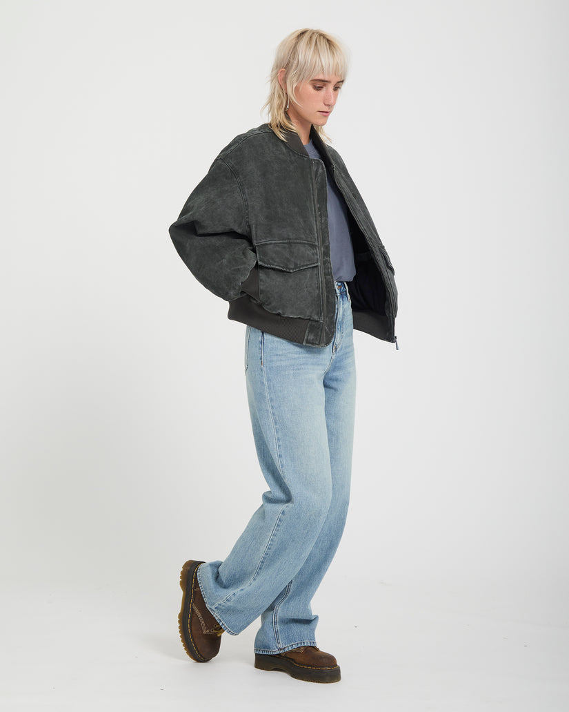 Workestra Bomber Jacket - Rinsed Black