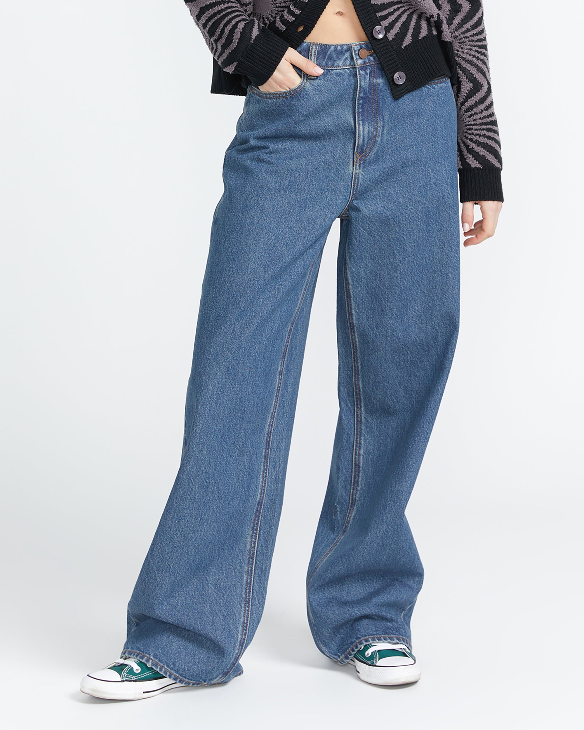 Stoned High Rise Jeans - Indigo Ridge Wash - Women - Volcom EU – Volcom ...