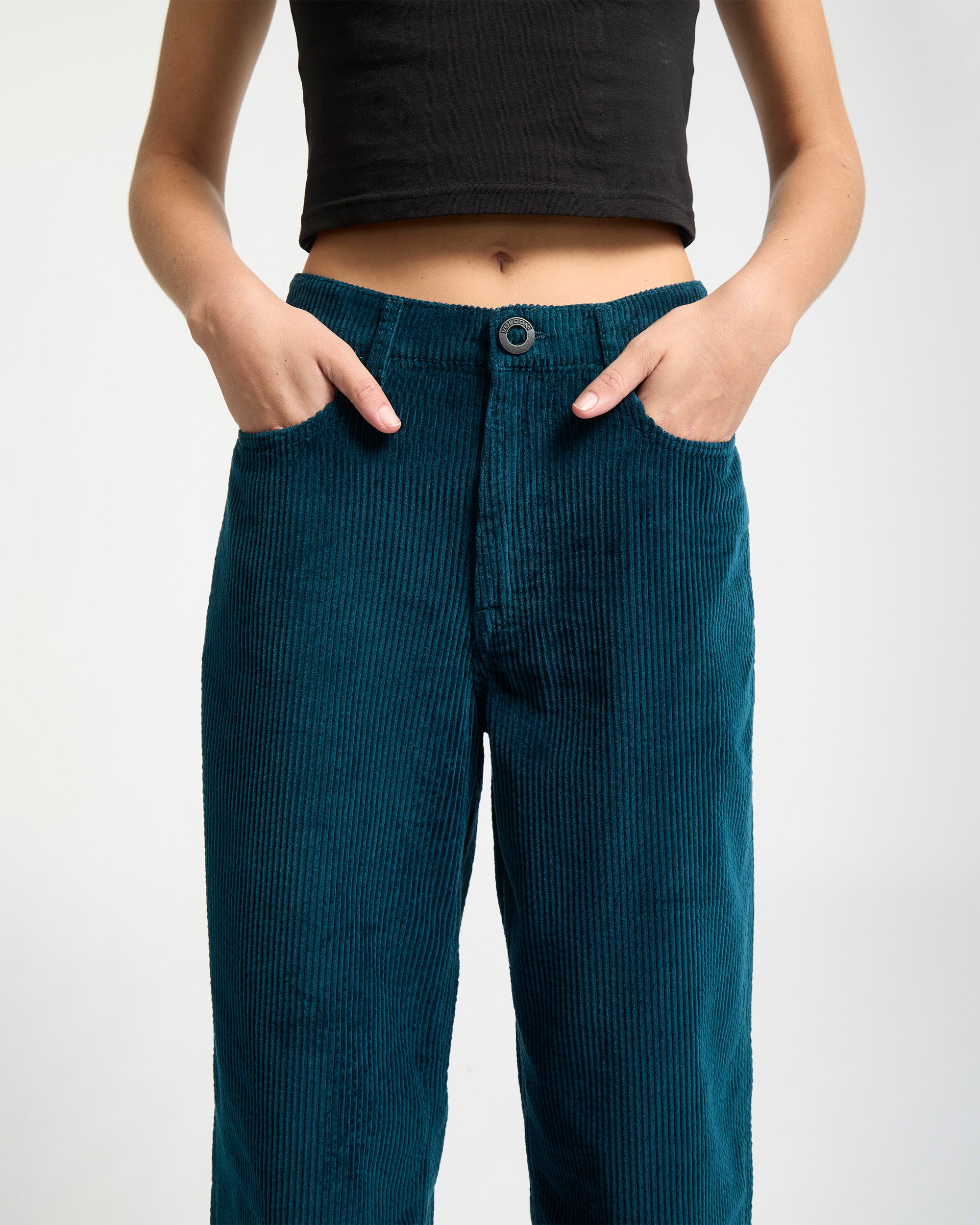 Weellow II Corduroy Trousers - Emerald Green - Women - Volcom EU