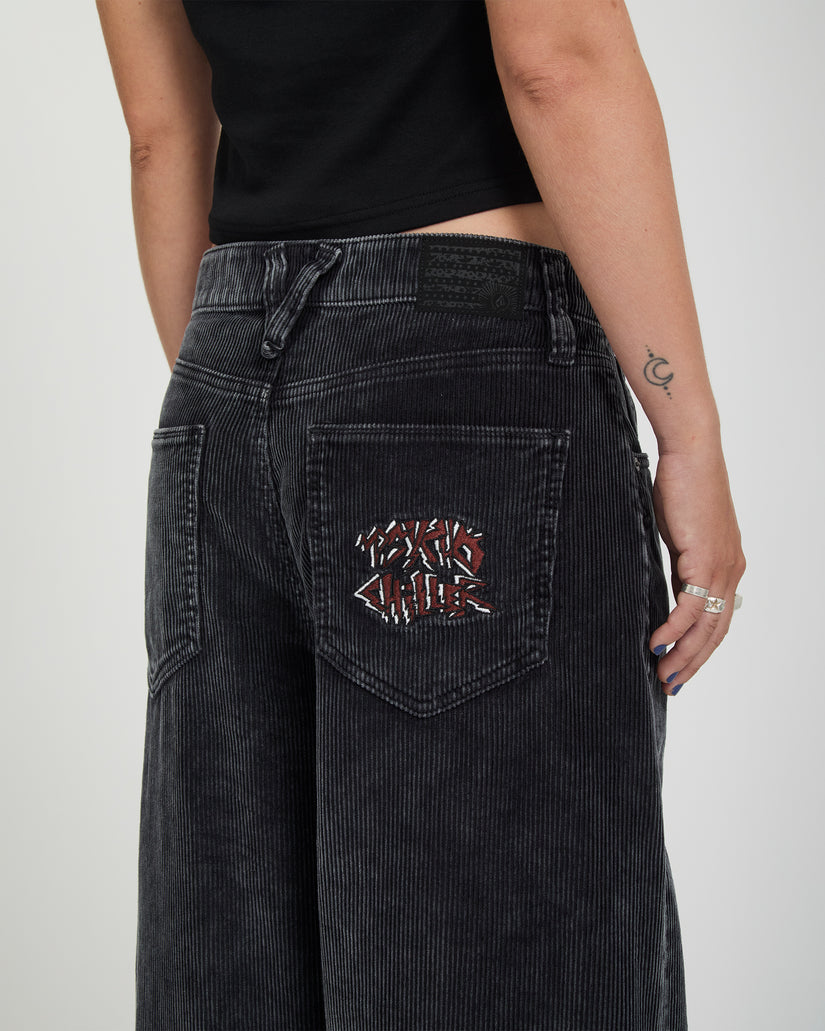 Ozzy Corduroy Trousers - Light Acid Black