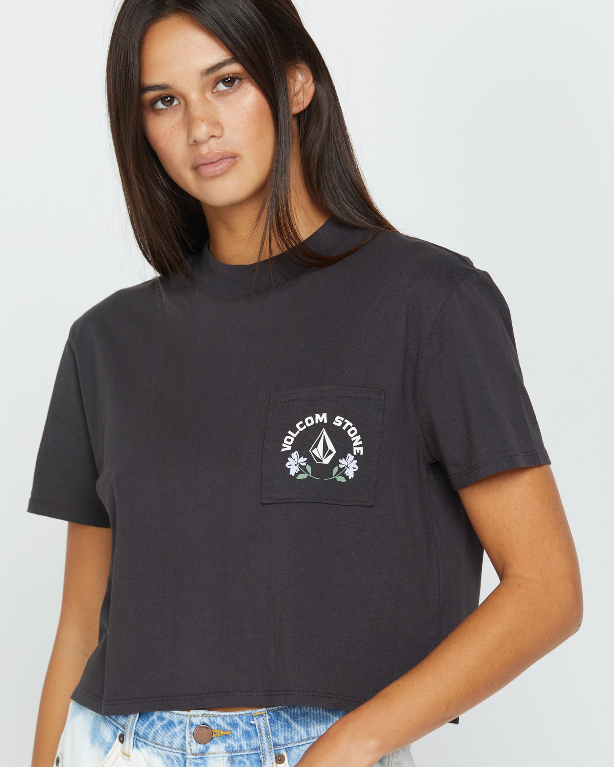 Pocket Dial T-shirt - VINTAGE BLACK - Women - Volcom EU – Volcom