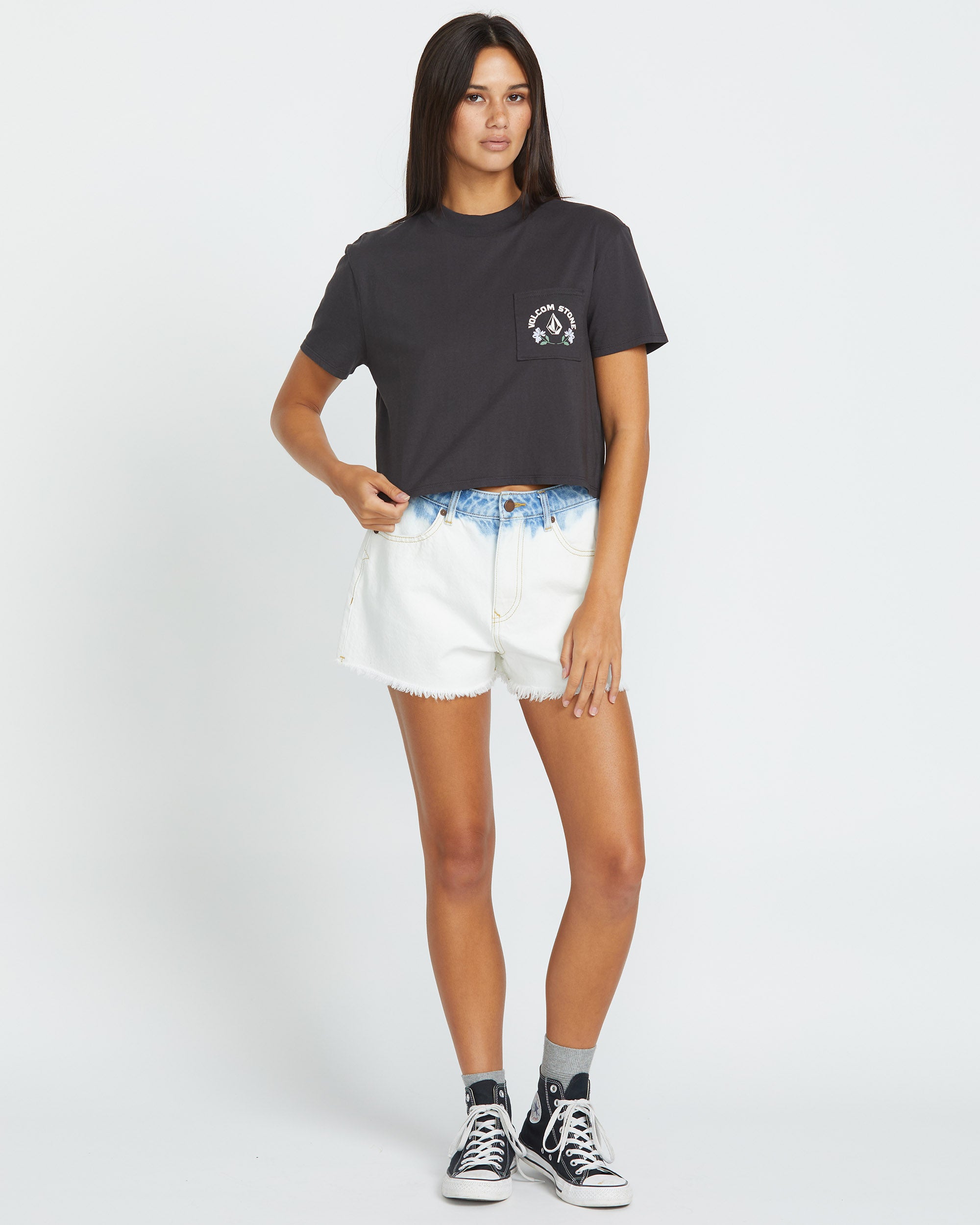 Pocket Dial T-shirt - VINTAGE BLACK - Women - Volcom EU – Volcom