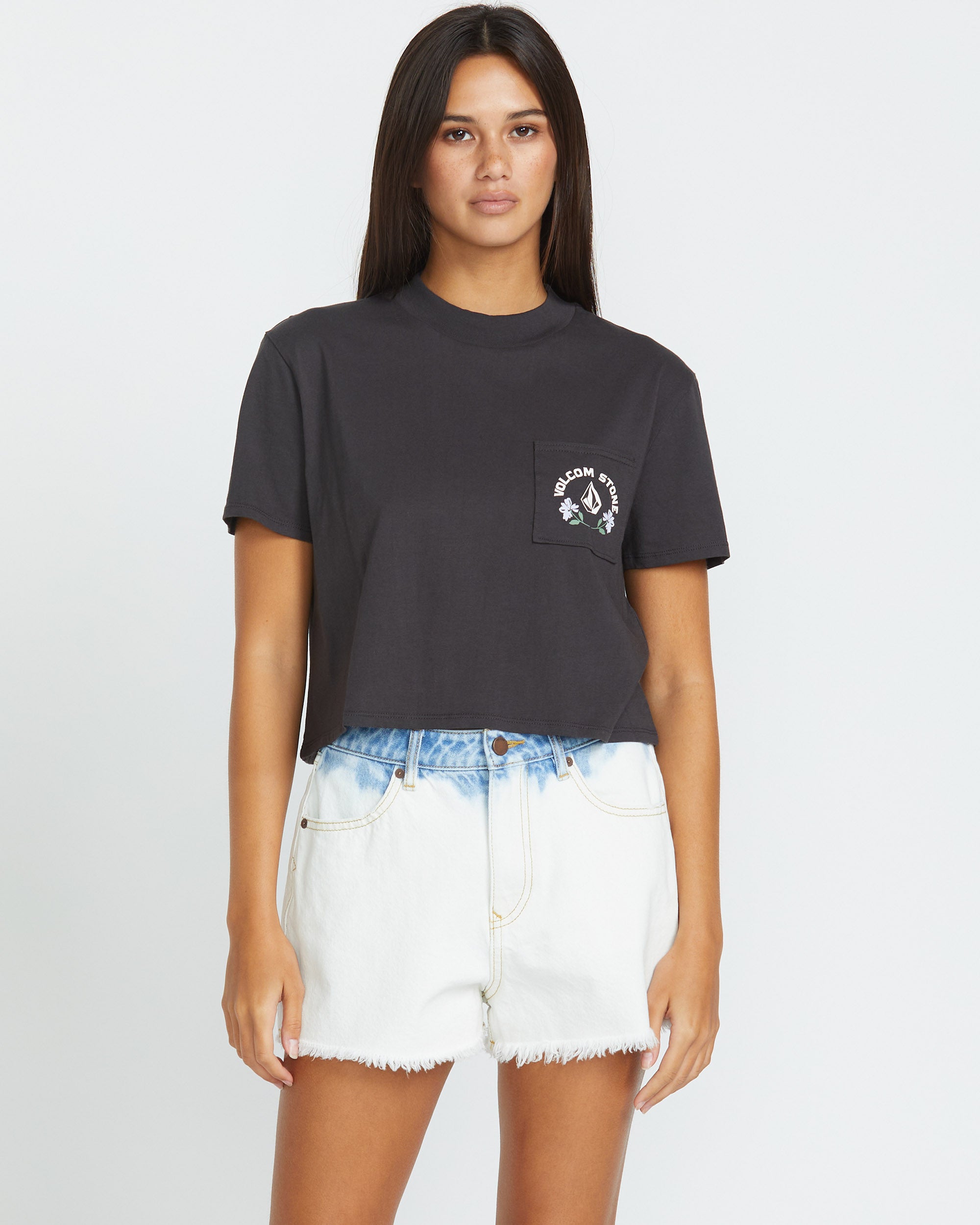 Pocket Dial T-shirt - VINTAGE BLACK - Women - Volcom EU – Volcom