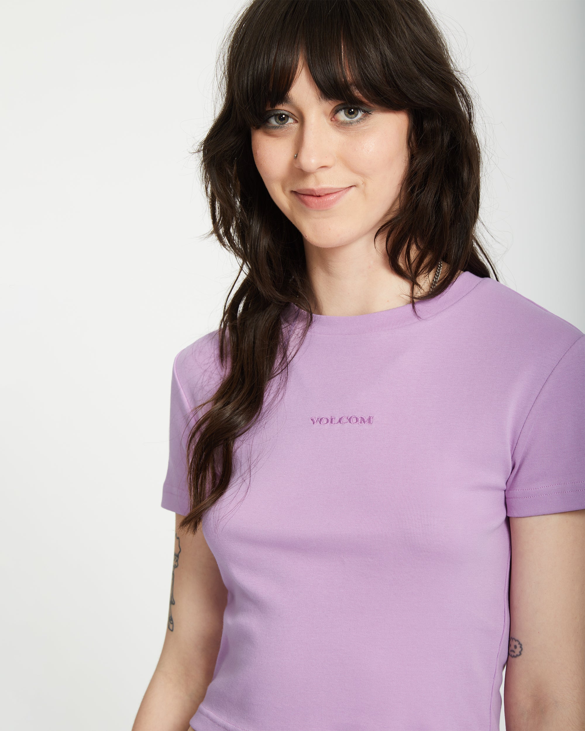 Volcomstone Tight Crop T-shirt - IRIS PURPLE - Women Volcomstone Tight Crop T-shirt - IRIS PURPLE - Women
