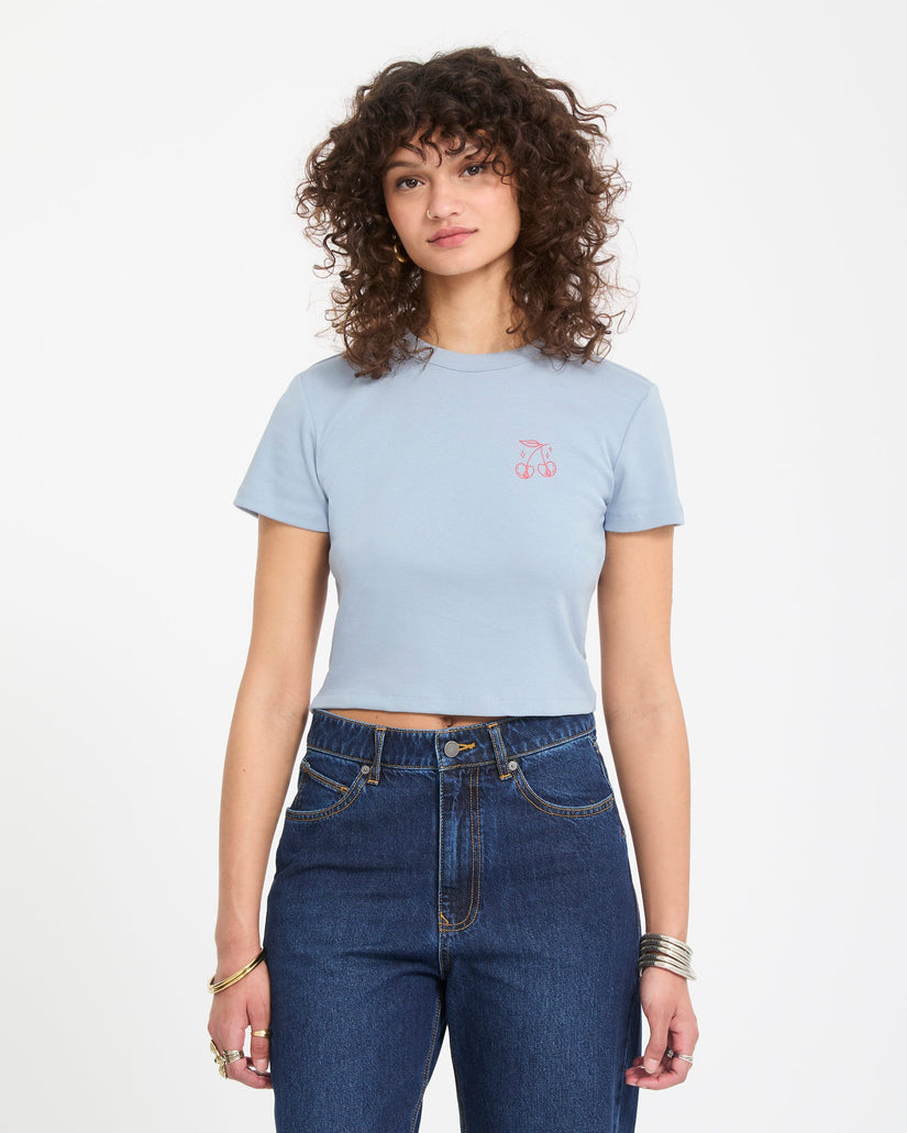 As If Baby Crop Top - Cali Blue