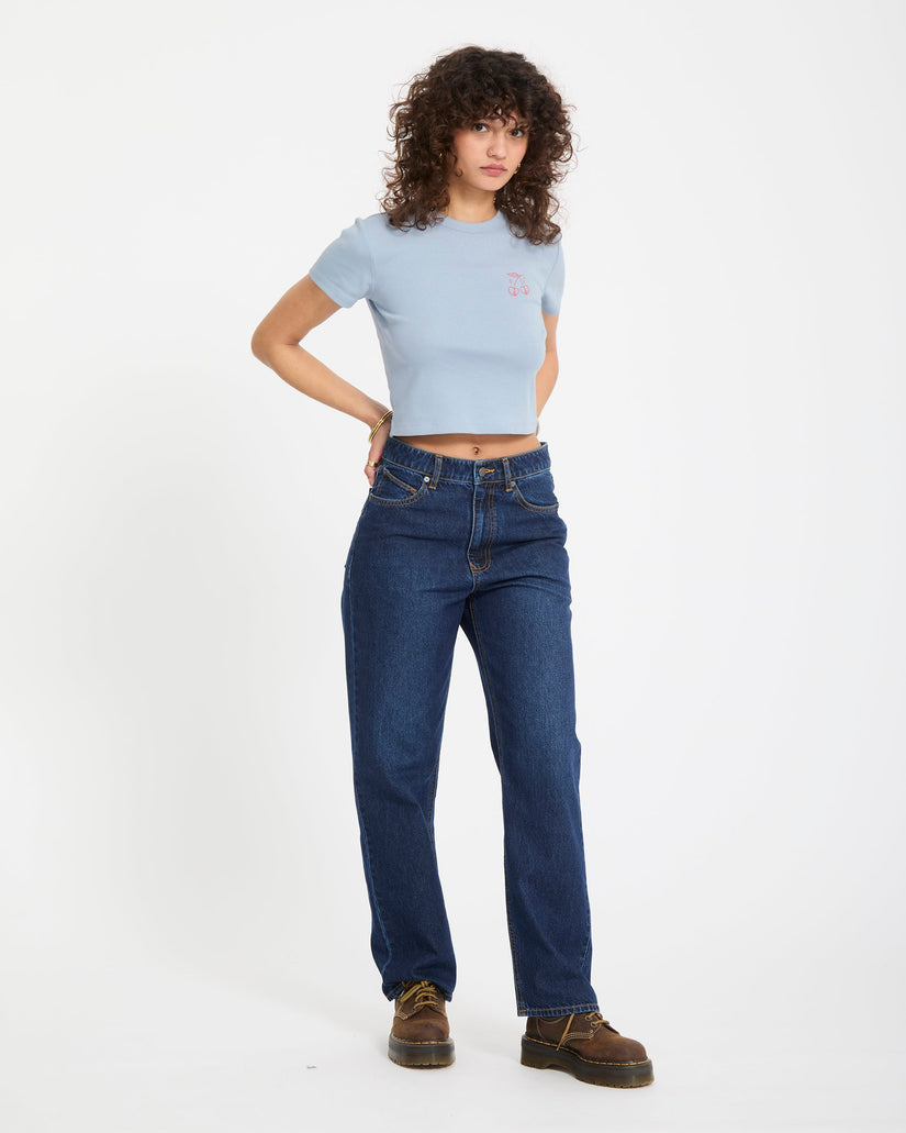 As If Baby Crop Top - Cali Blue