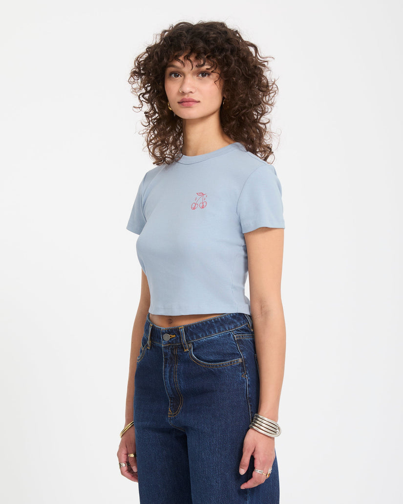 As If Baby Crop Top - Cali Blue